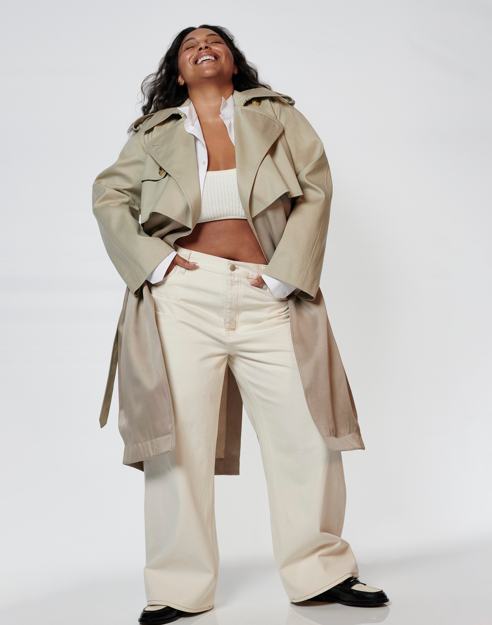 Reluxe Fashion | Madewell: Celine Phoebe Philo Cotton Pleated Preowned Trench Coat