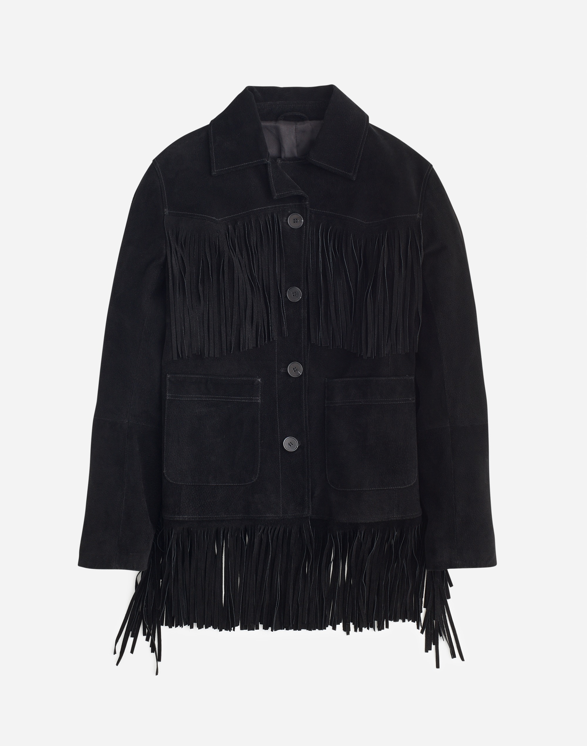 reluxe fashion | madewell: 1970s style preowned suede fringed jacket