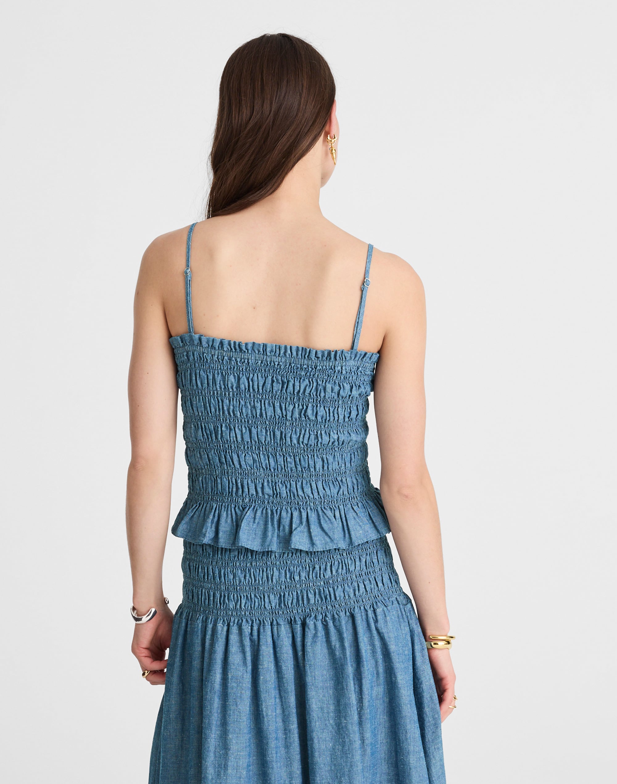 Denim Smocked Tank