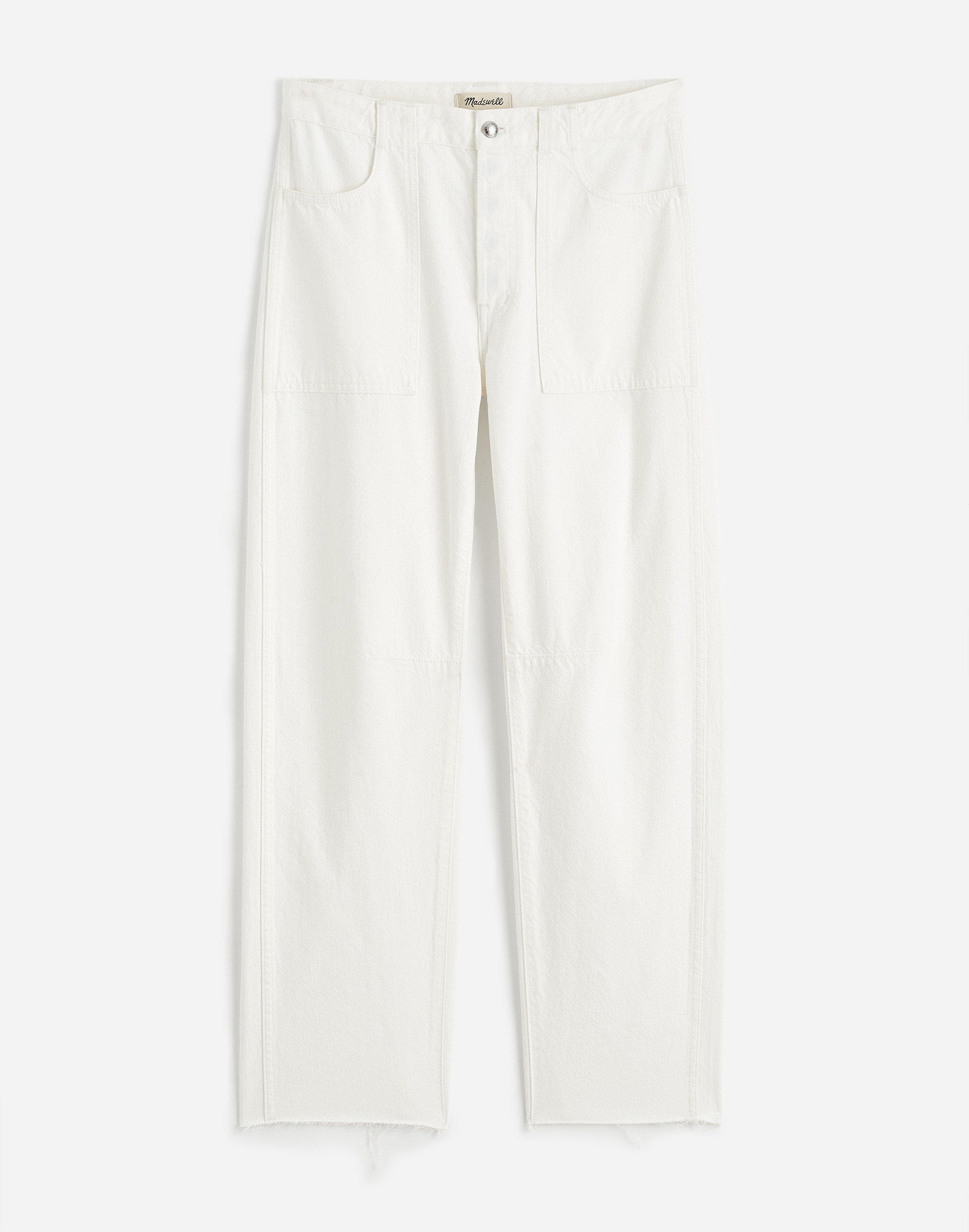 The Darted Barrel-Leg Utility Jean in Tile White