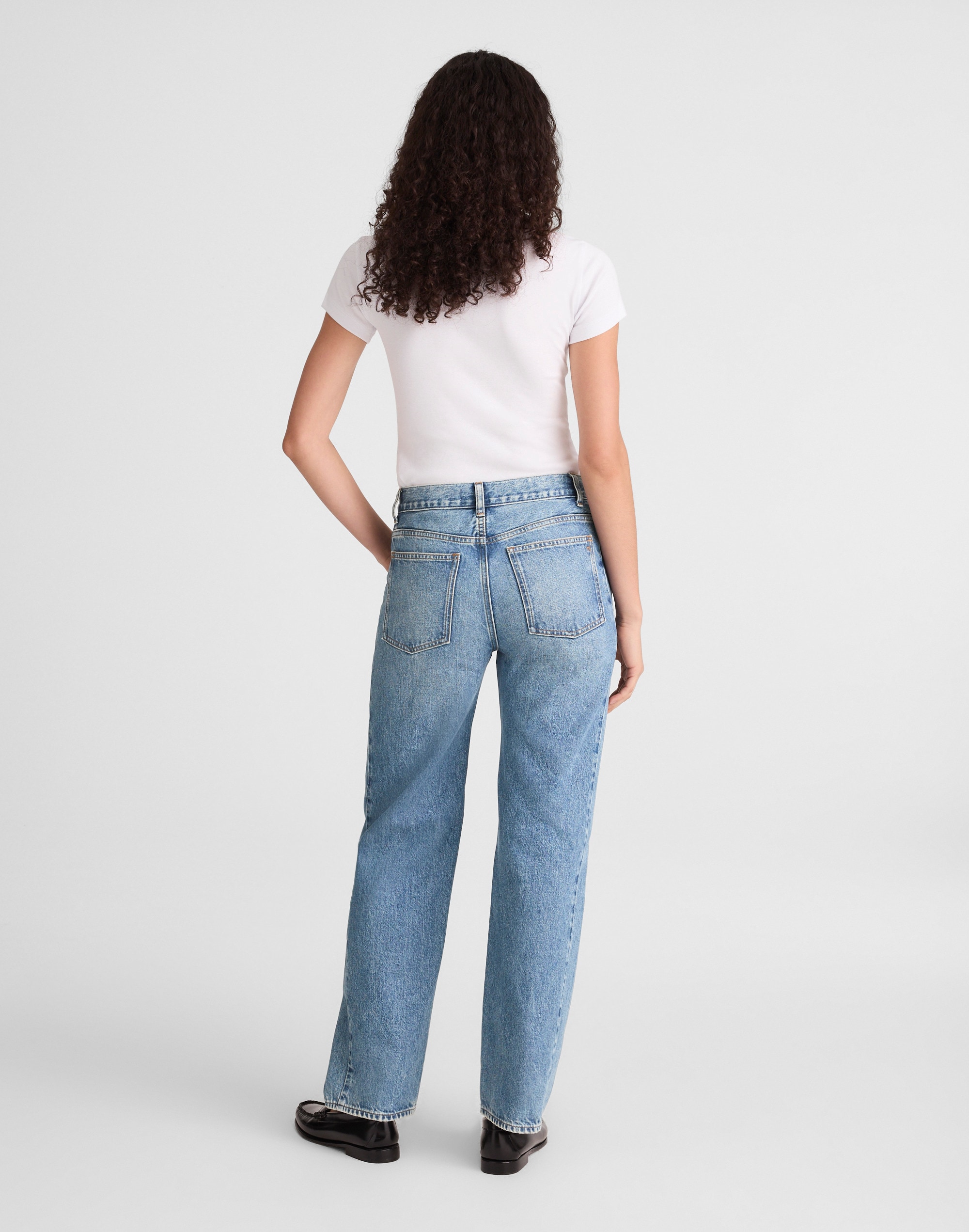 Pieced Barrel-Leg Jeans in Rockcastle Wash Alternate Image 4