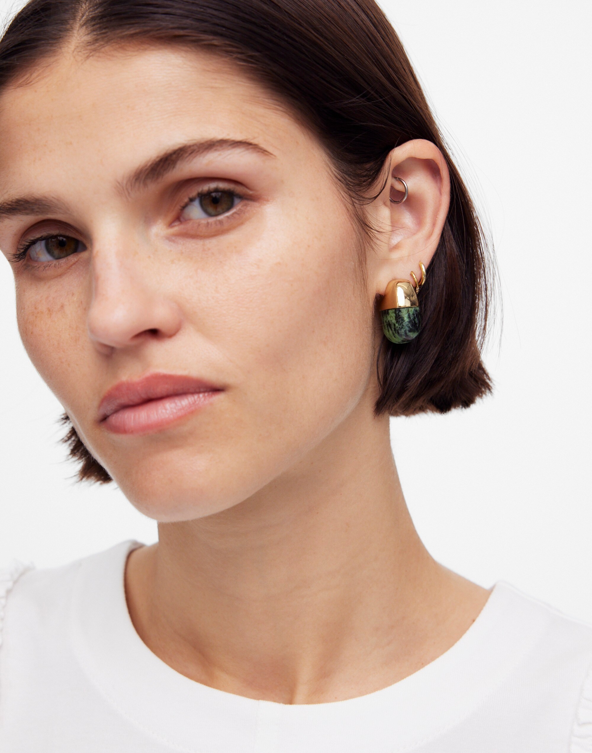 Semiprecious Statement Stud Earrings