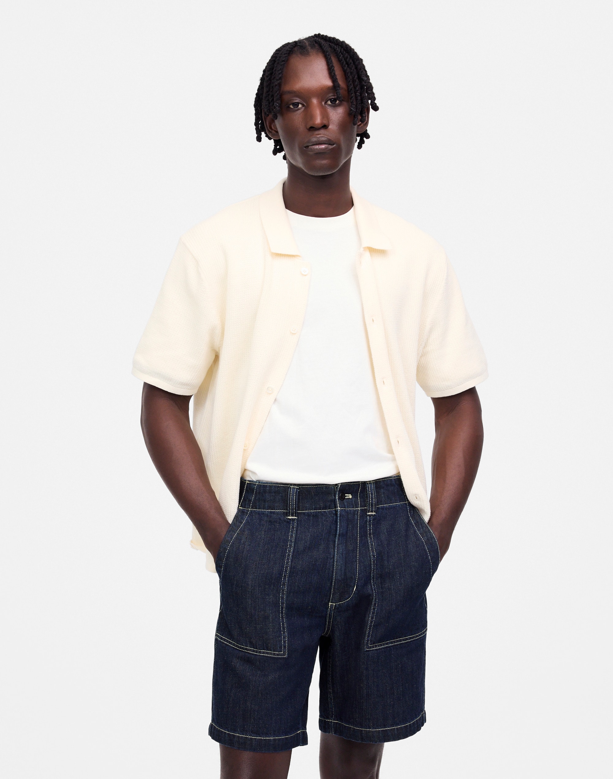 Patch Pocket Shorts in Summer Denim: Delaford Wash Alternate Image 1