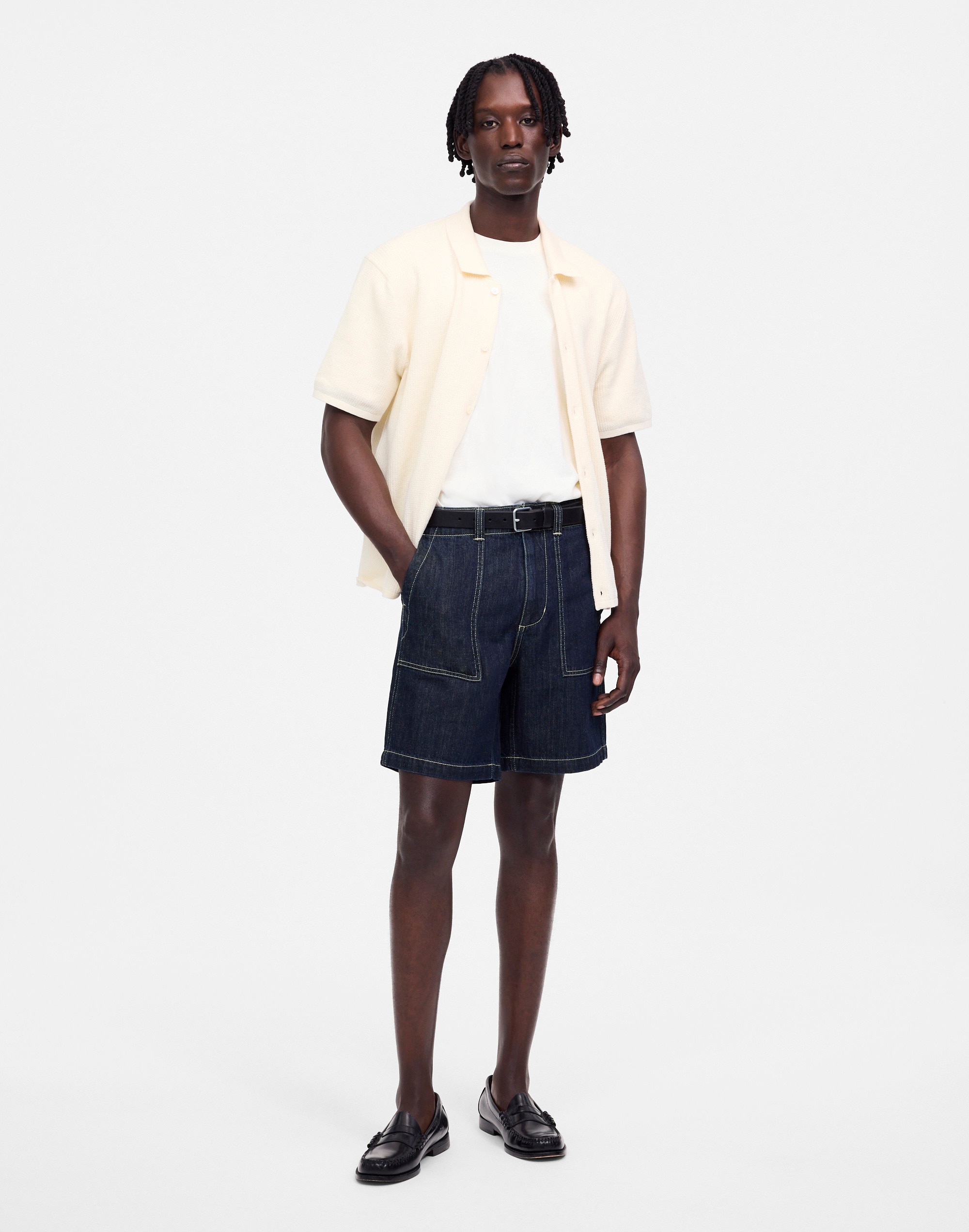 Patch Pocket Shorts in Summer Denim