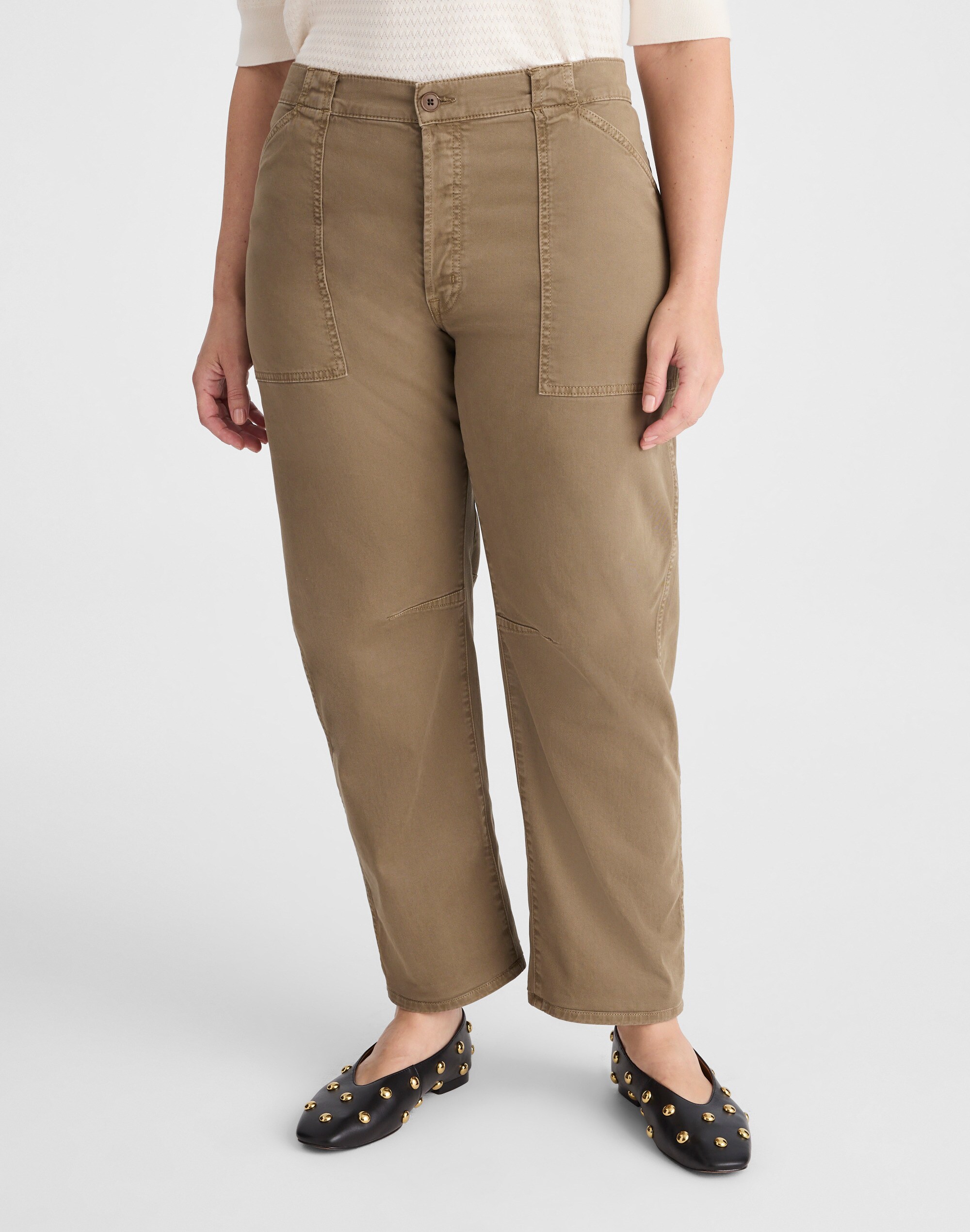 The Plus Darted Barrel-Leg Utility Pant