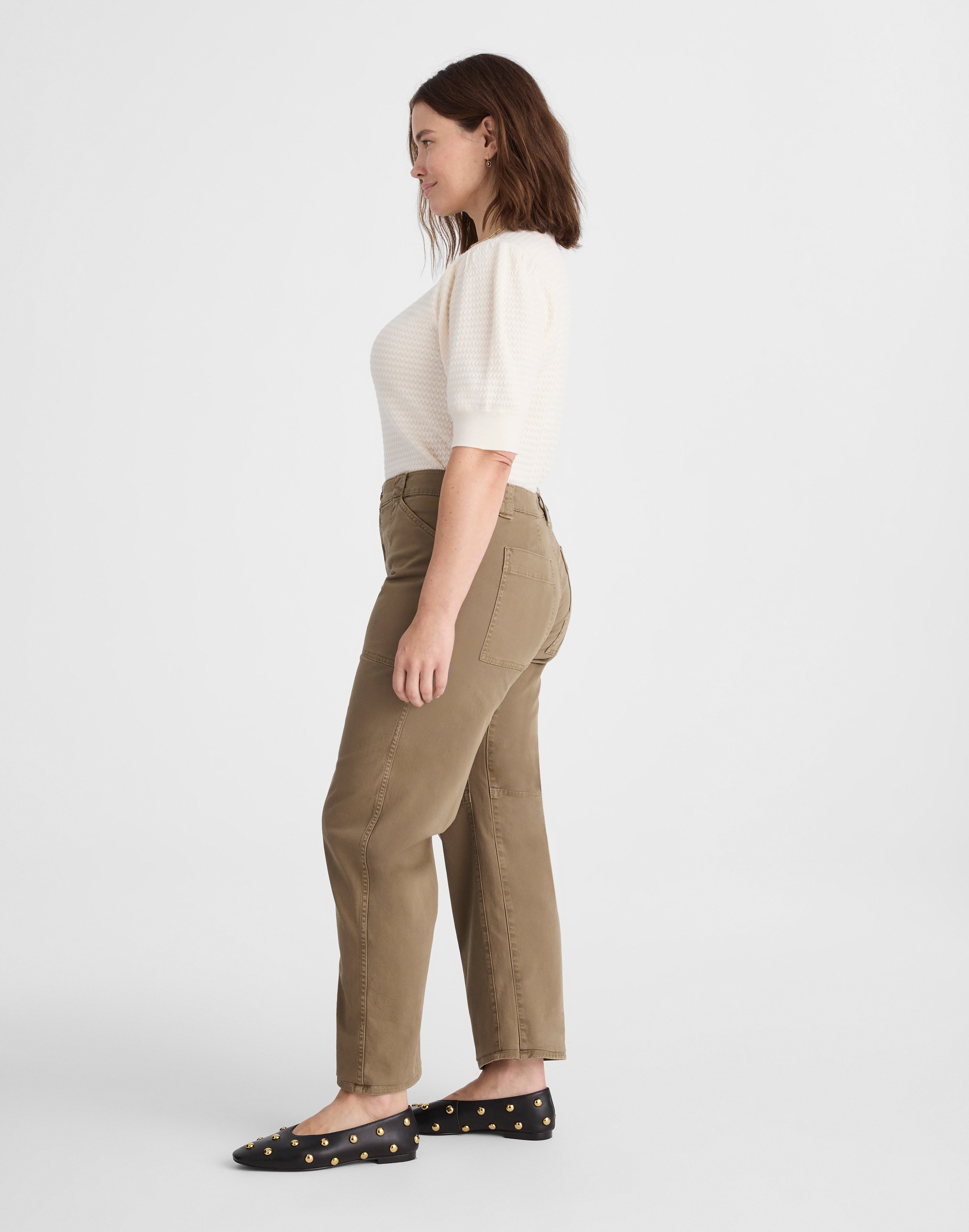 The Plus Darted Barrel-Leg Utility Pant