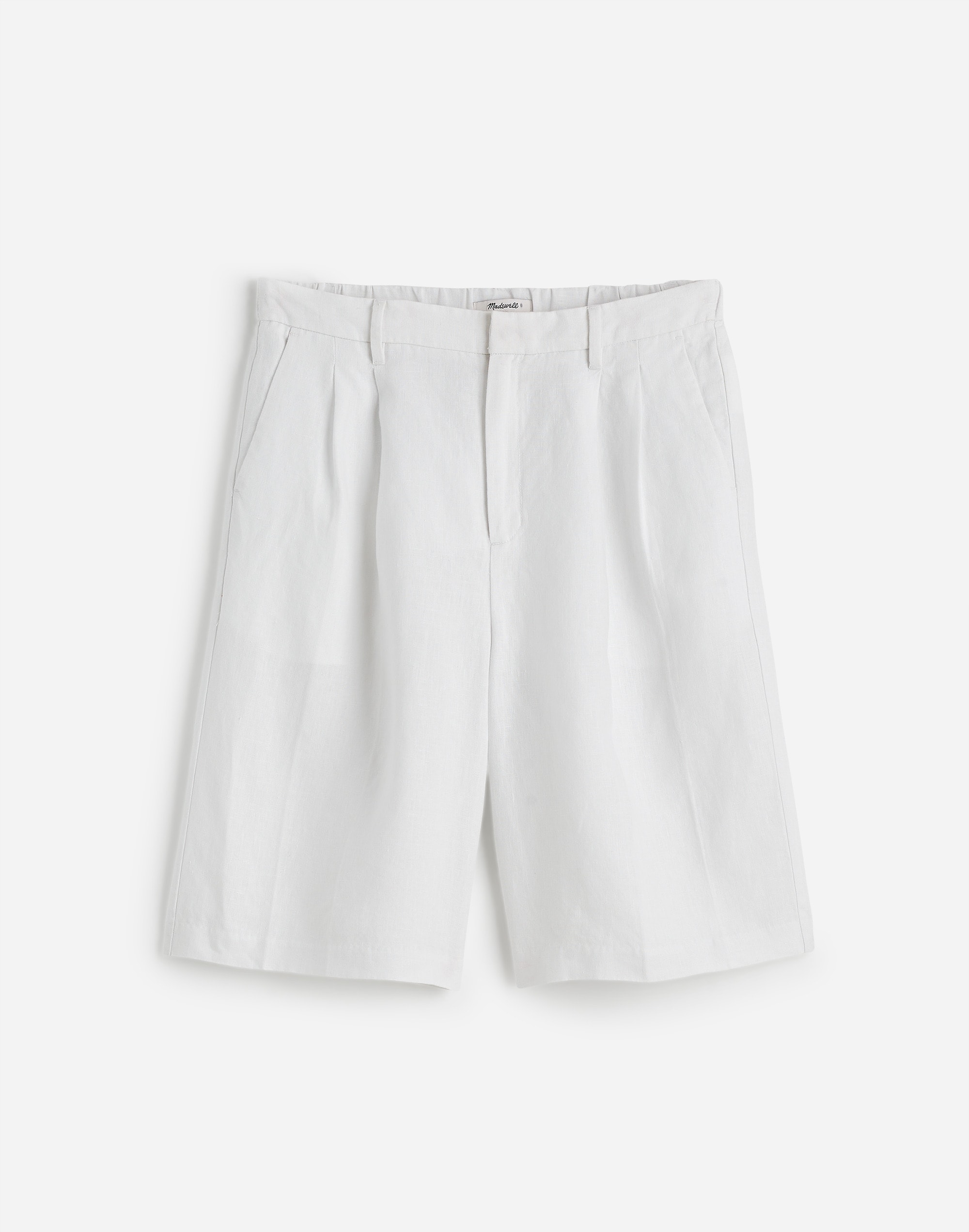 Relaxed Pleated Trouser Shorts in 100% Linen