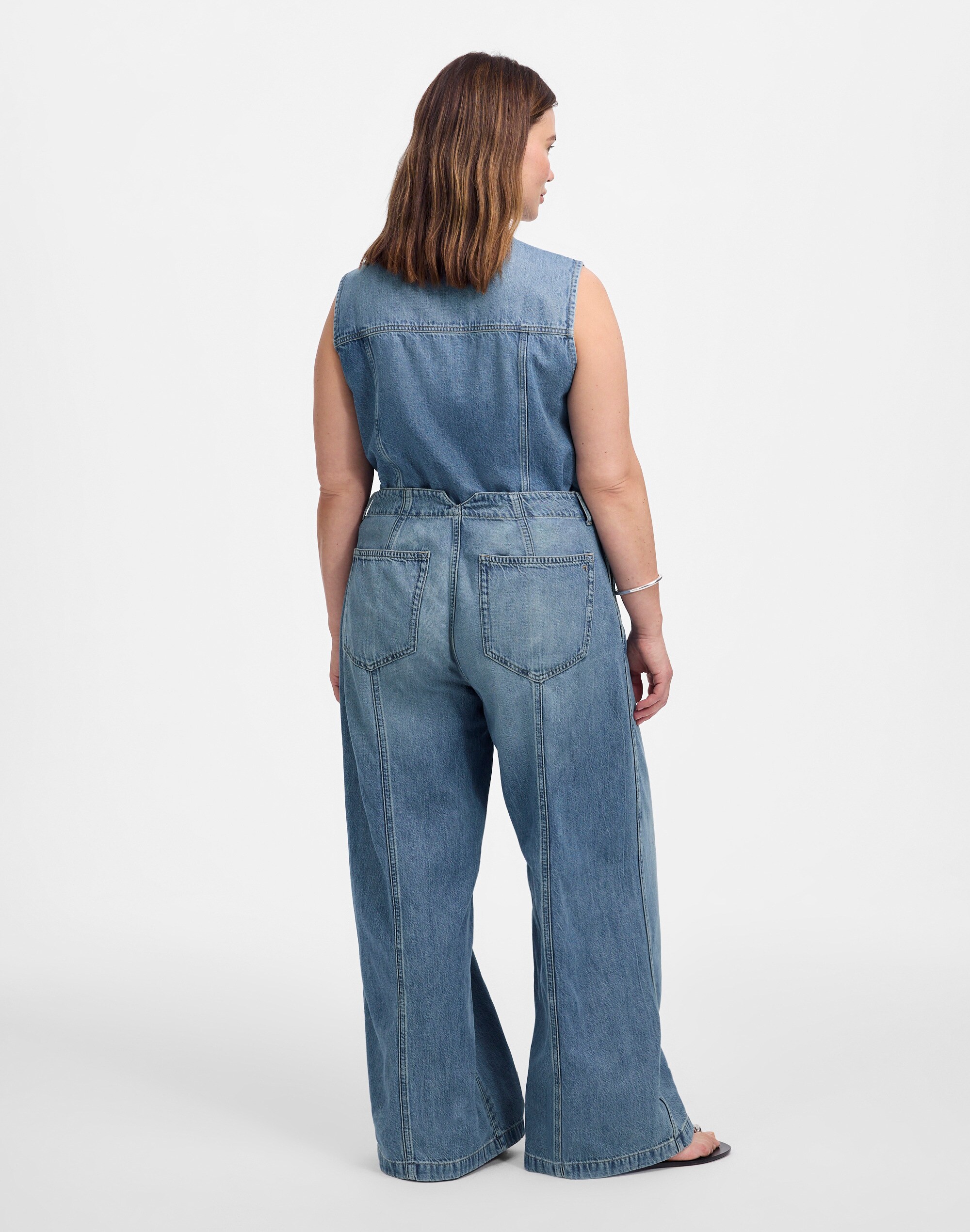Plus Wide-Sweep Trousers in Robertson Wash: Airy Denim Edition