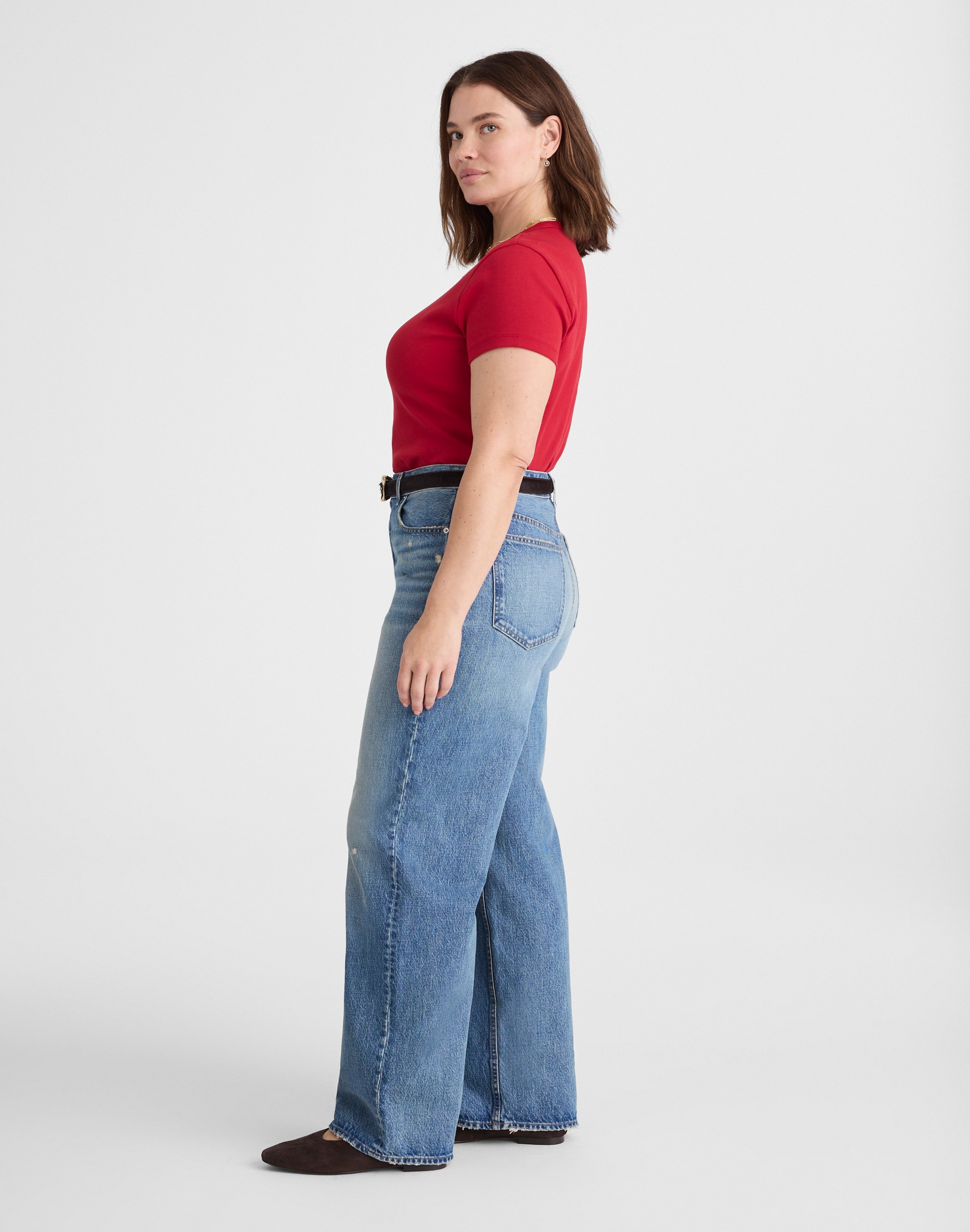 Plus Curvy Low-Slung Baggy Jeans in Robertson Wash
