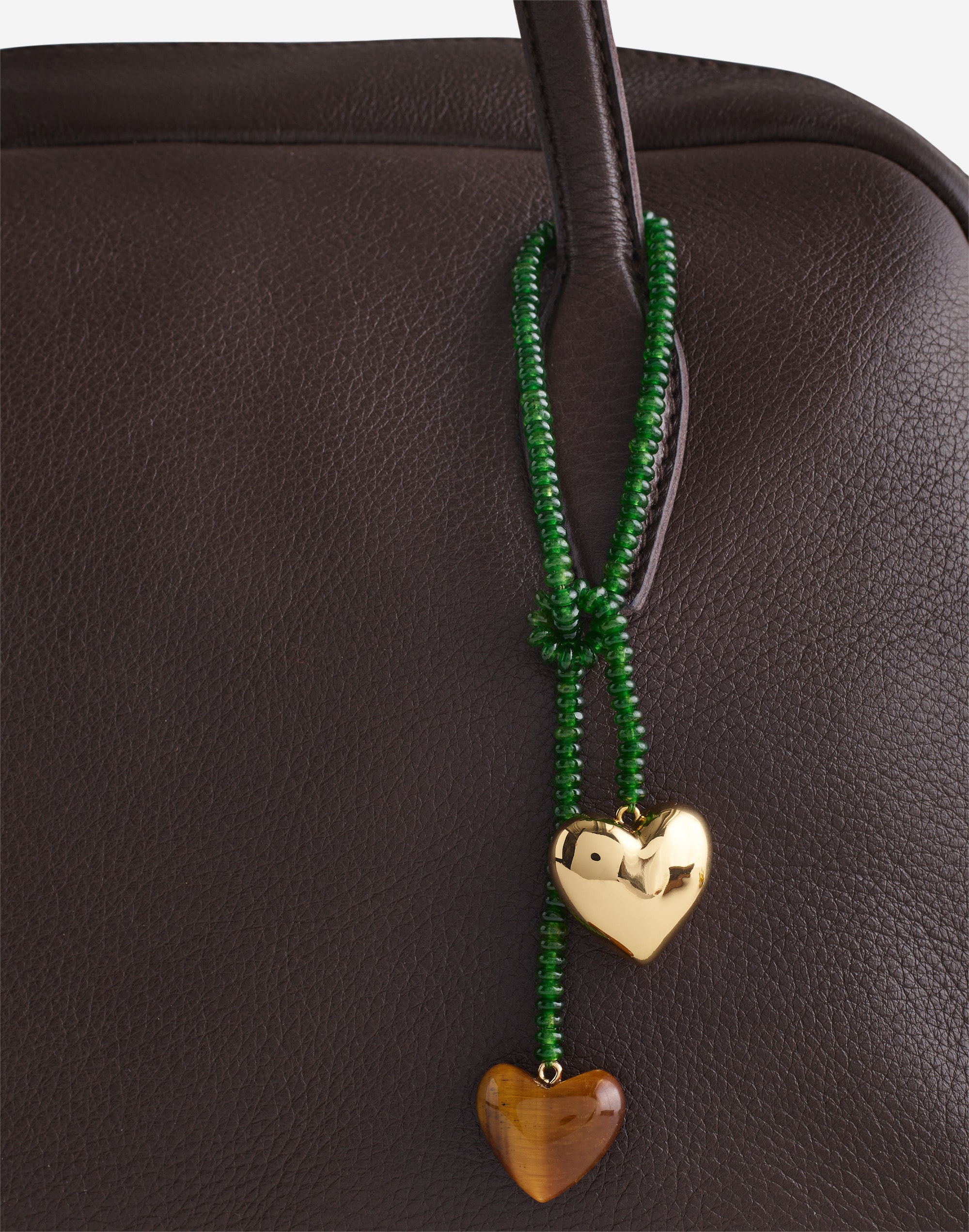 Double Heart Beaded Bag Charm