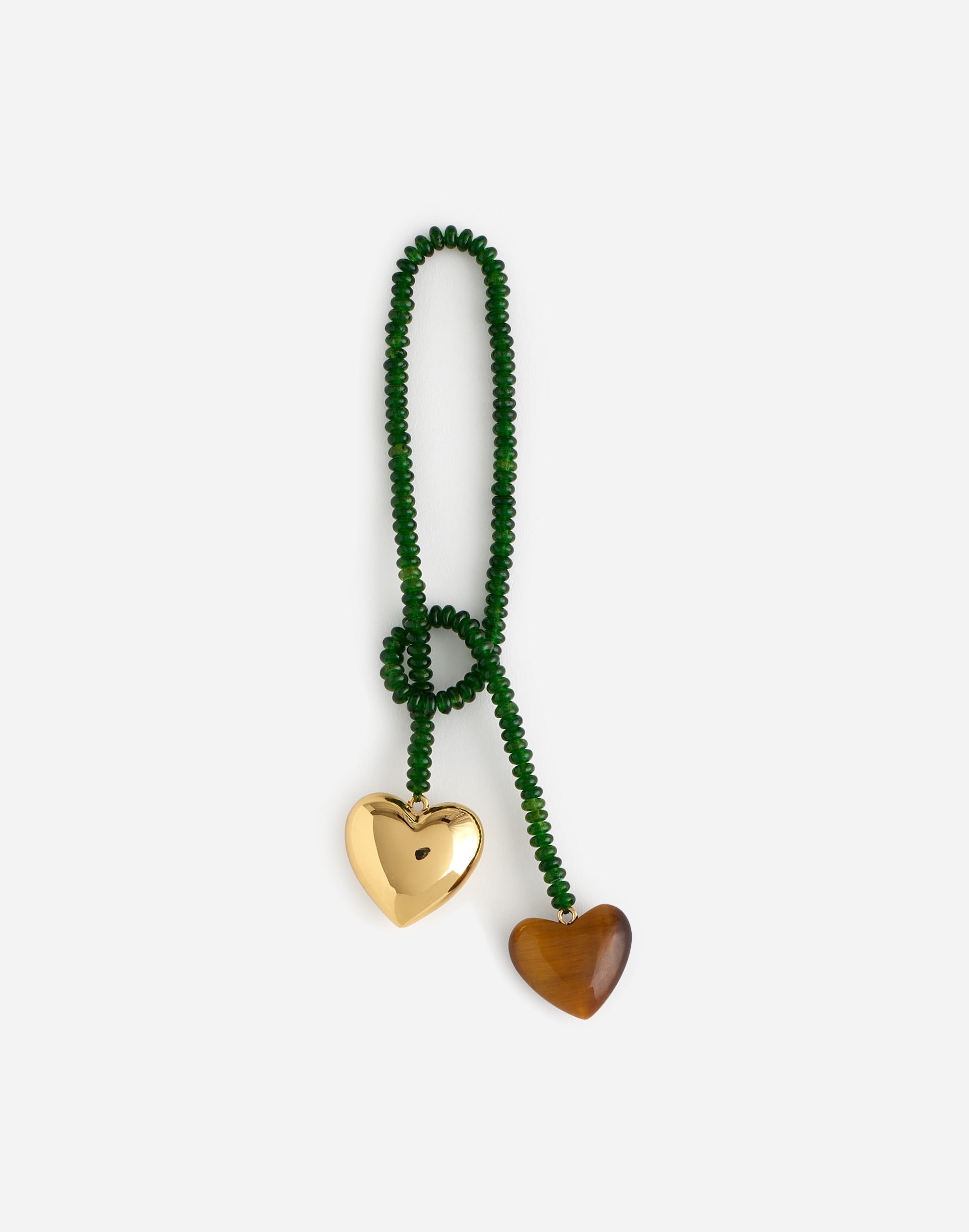 Double Heart Beaded Bag Charm