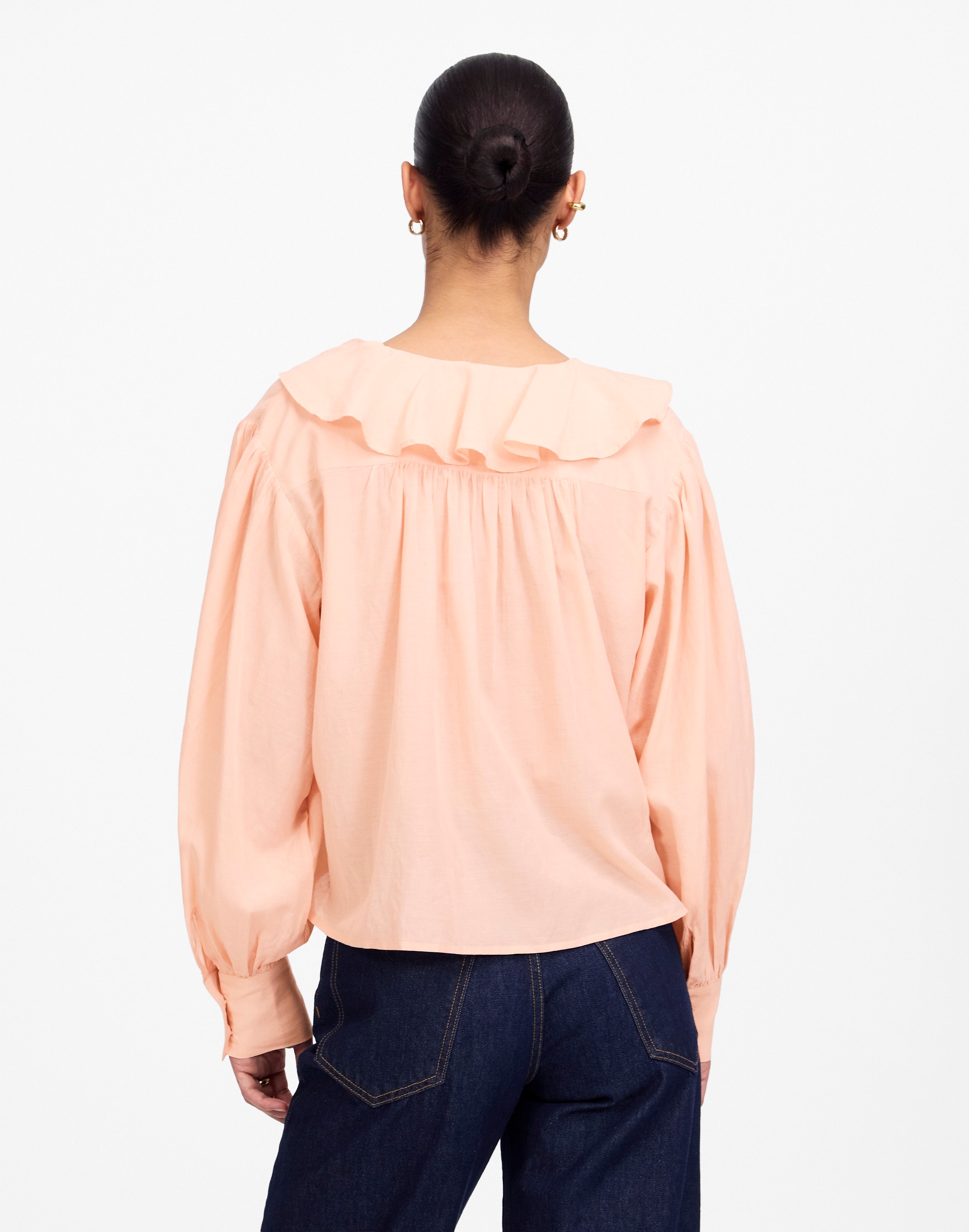 Ruffled Pintucked Long-Sleeve Top Alternate Image 4