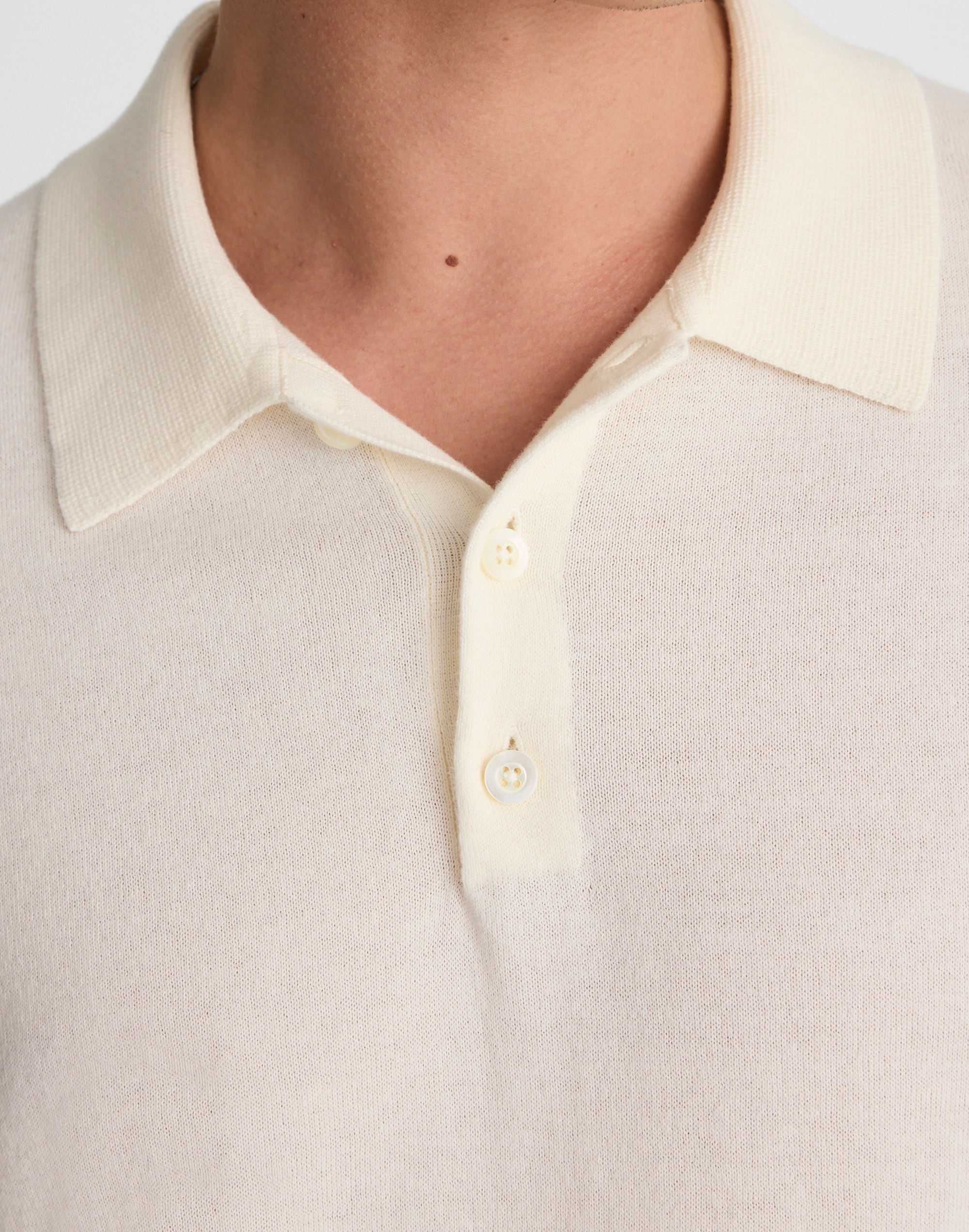 Three-Button Sweater Polo Shirt