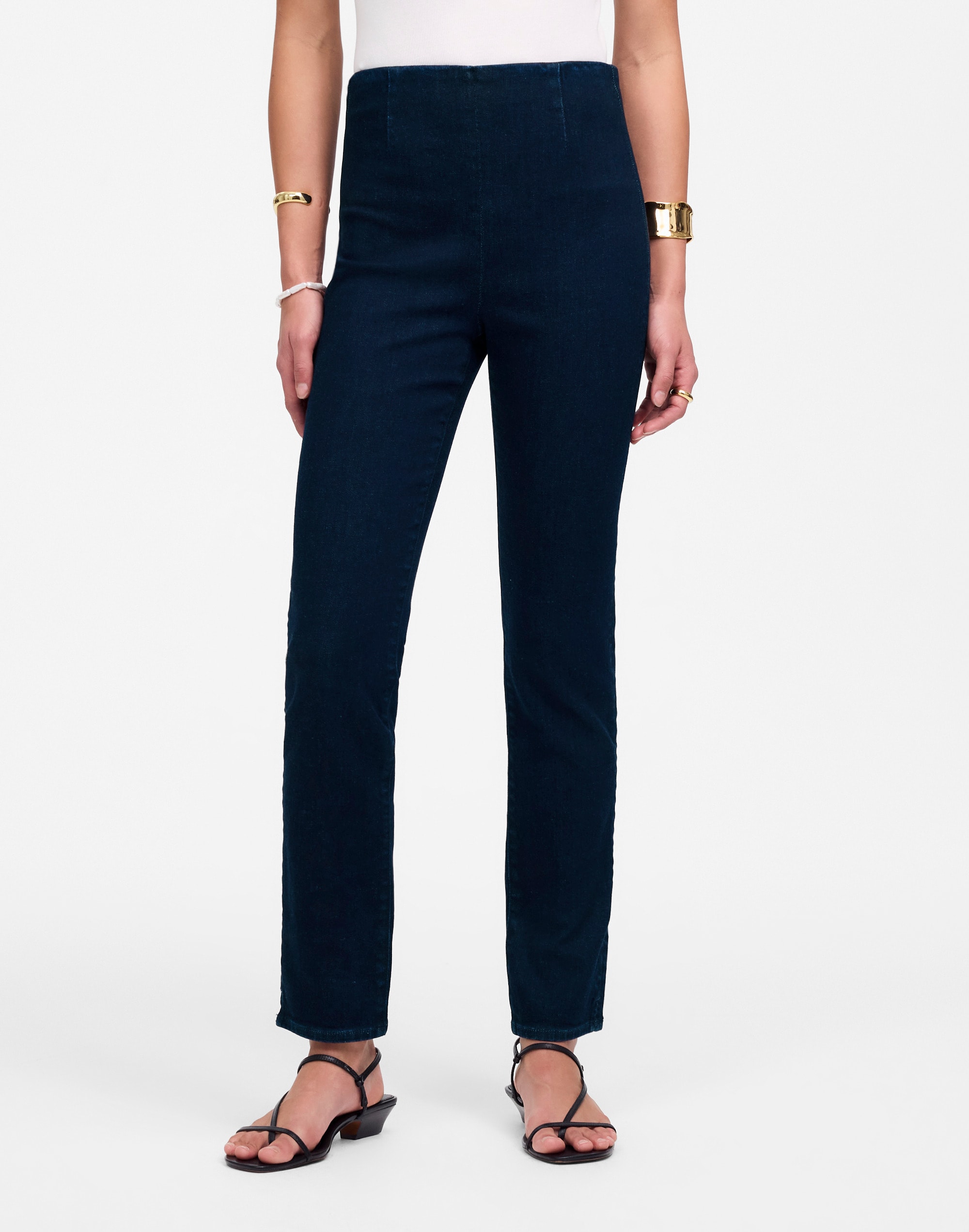 Denim Slim Crop Pants in Rinse Wash