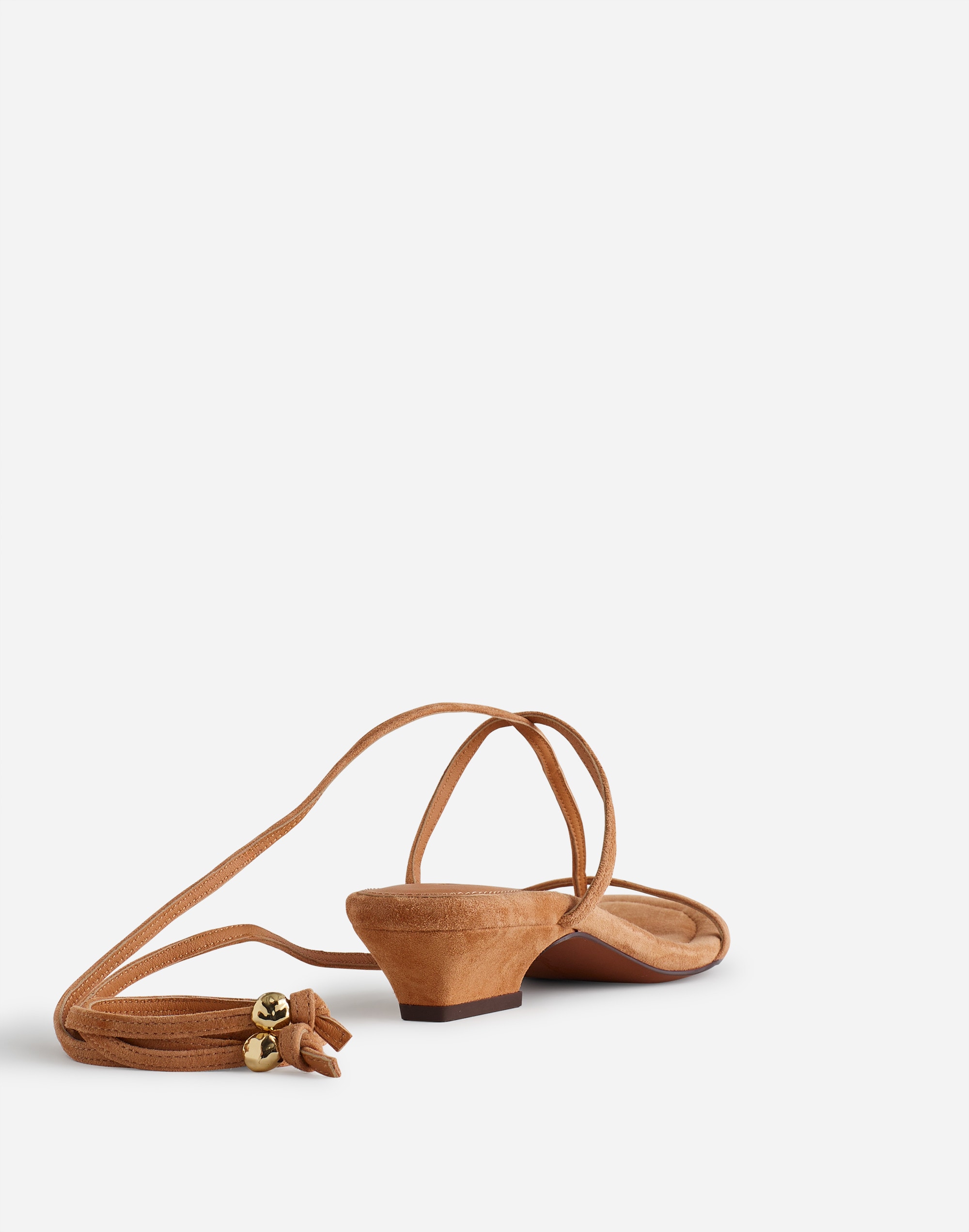 The Maycie Lace-Up T-Strap Sandal in Suede Alternate Image 1