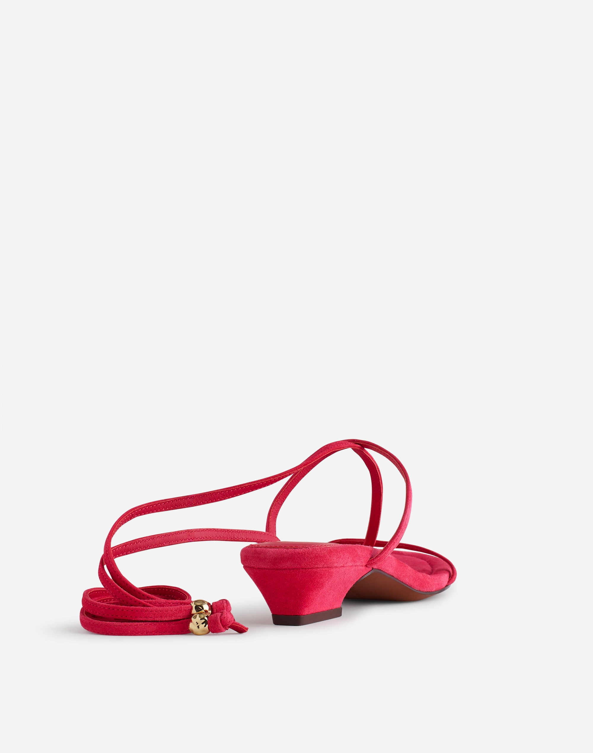 The Maycie Lace-Up T-Strap Sandal in Suede