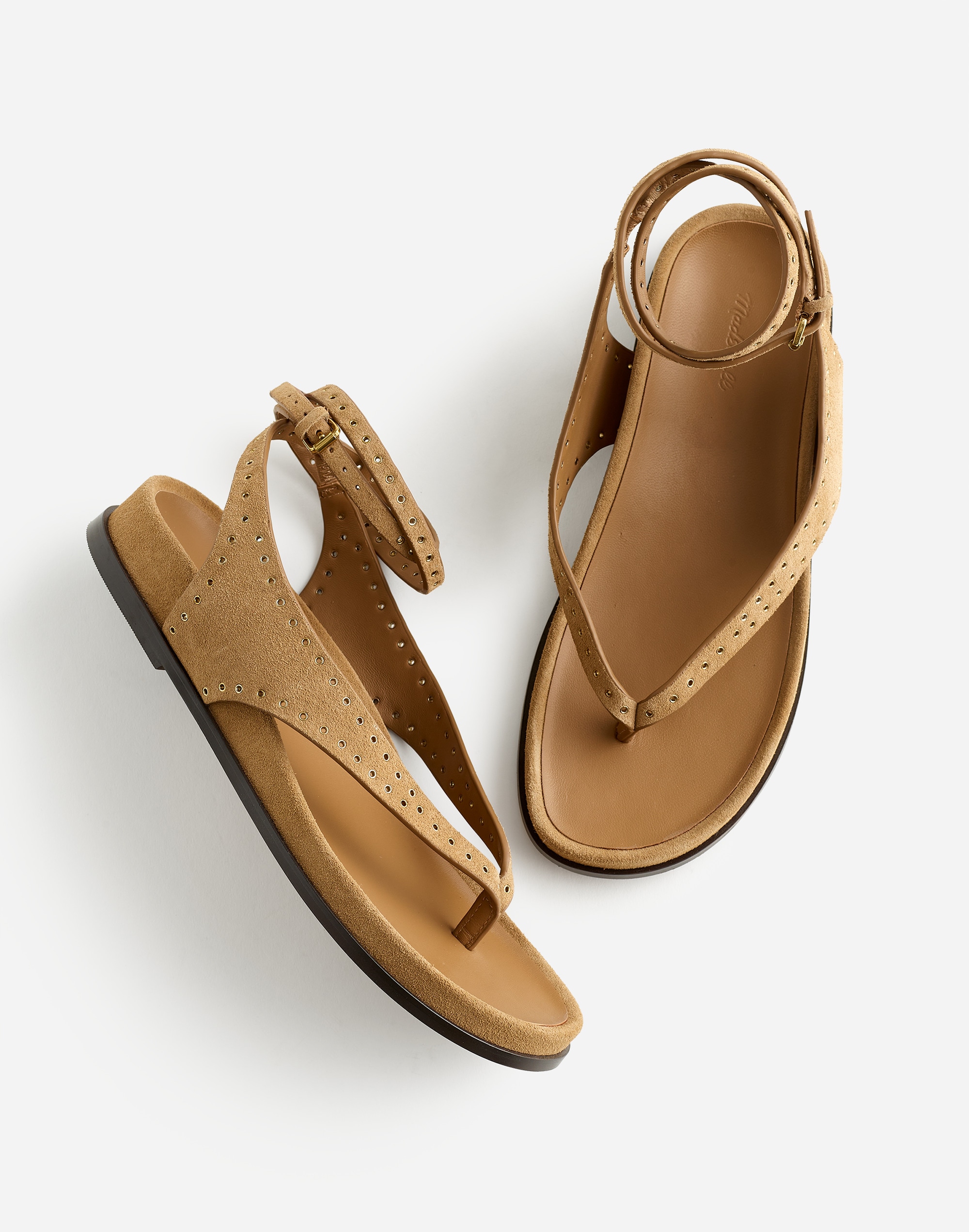The Eleni Ankle-Wrap Thong Sandal in Embellished Suede Alternate Image 2