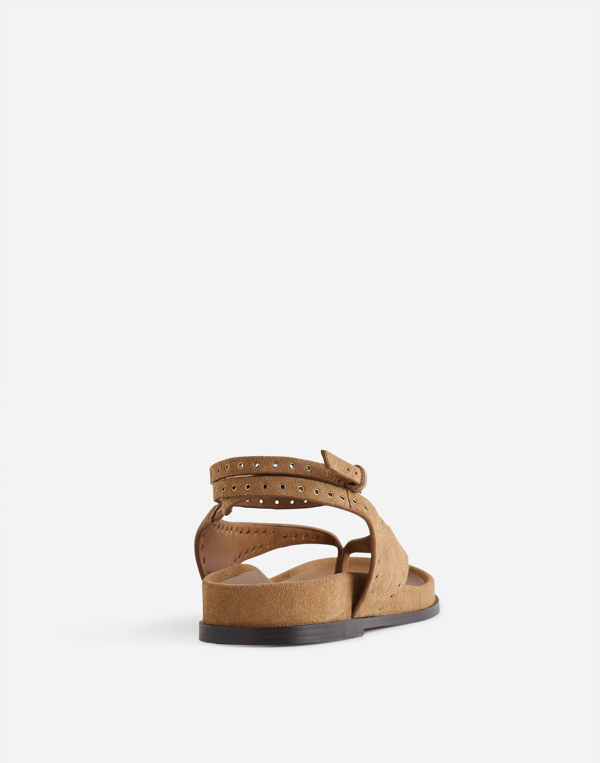 The Eleni Ankle-Wrap Thong Sandal in Embellished Suede Alternate Image 3