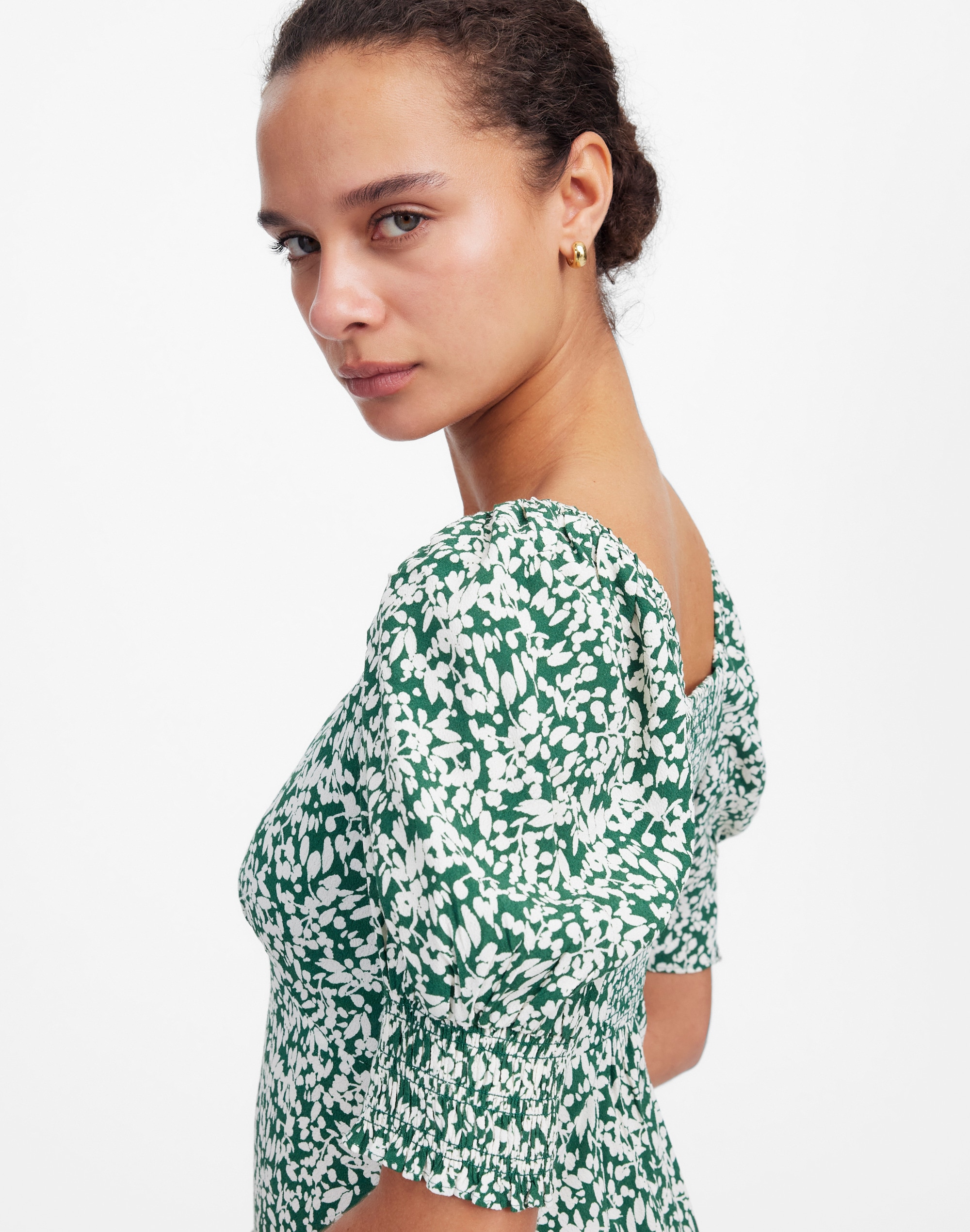 Seamed V-Neck Mini Dress