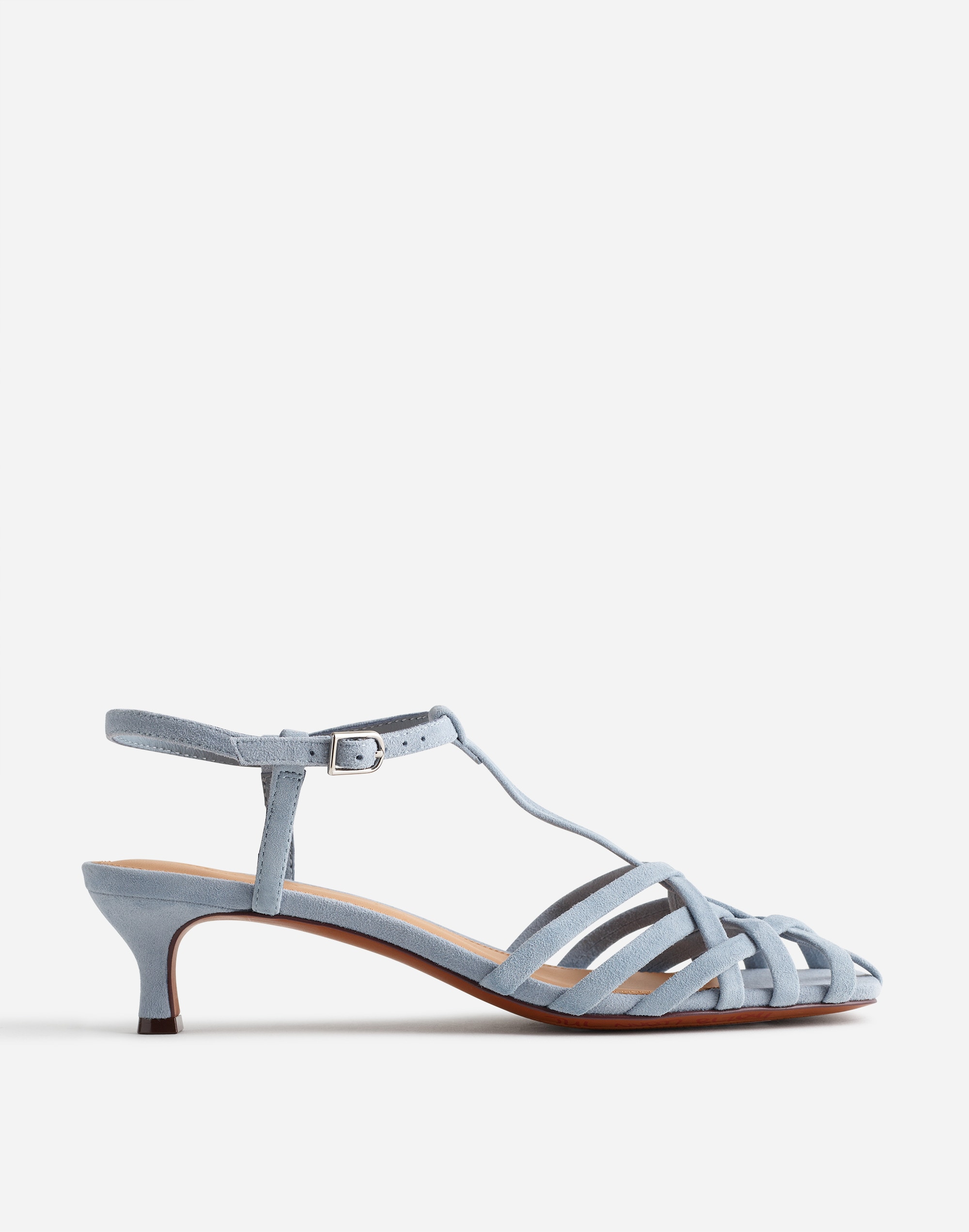 the milano mid-heeled sandal in suede