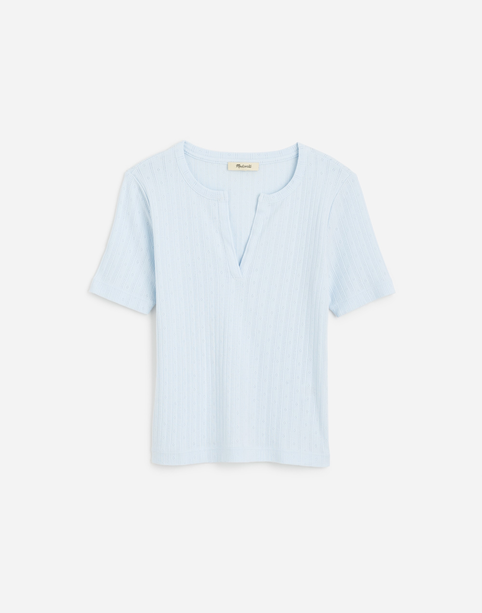 Pointelle Notch Neck Tee