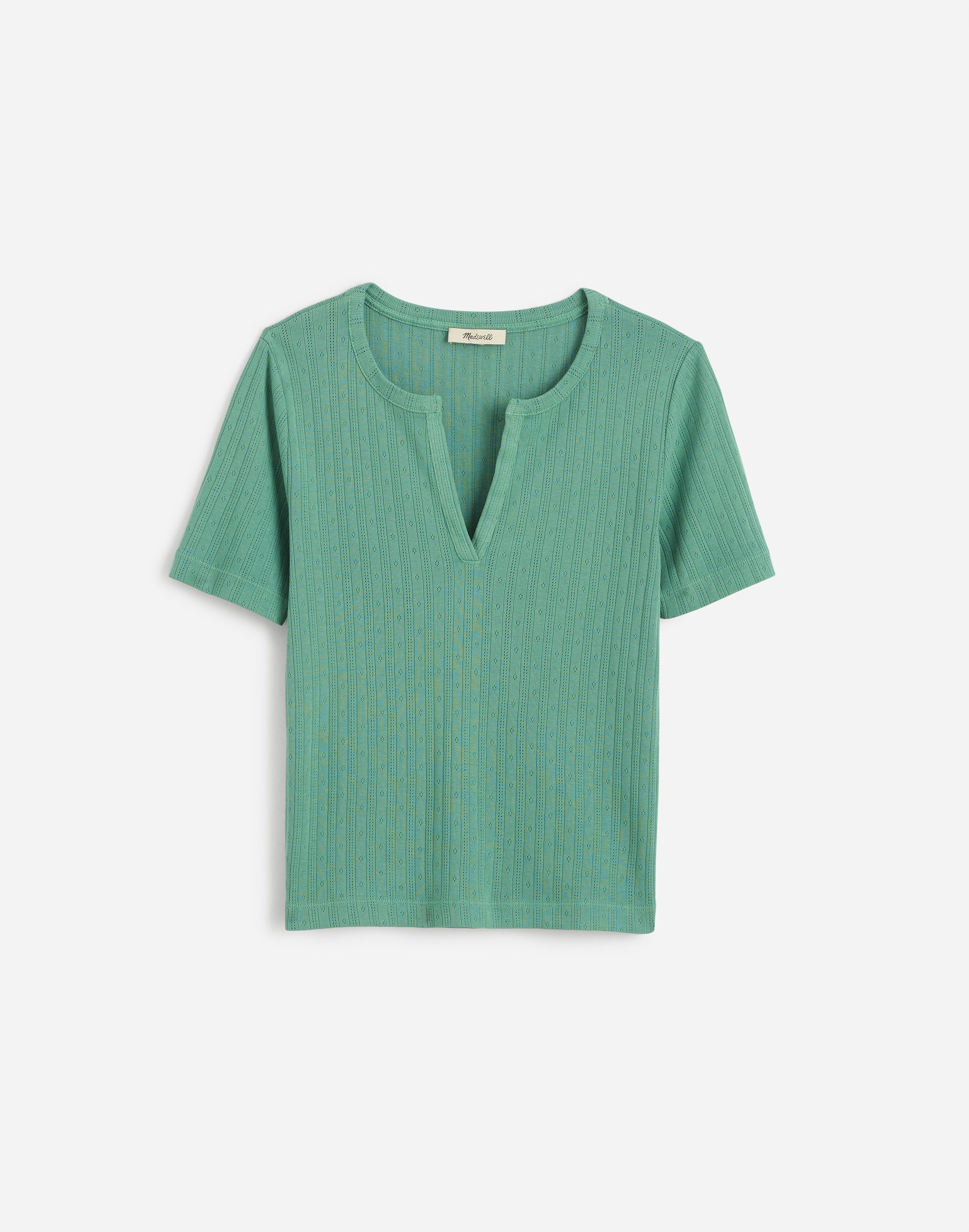 Pointelle Notch Neck Tee