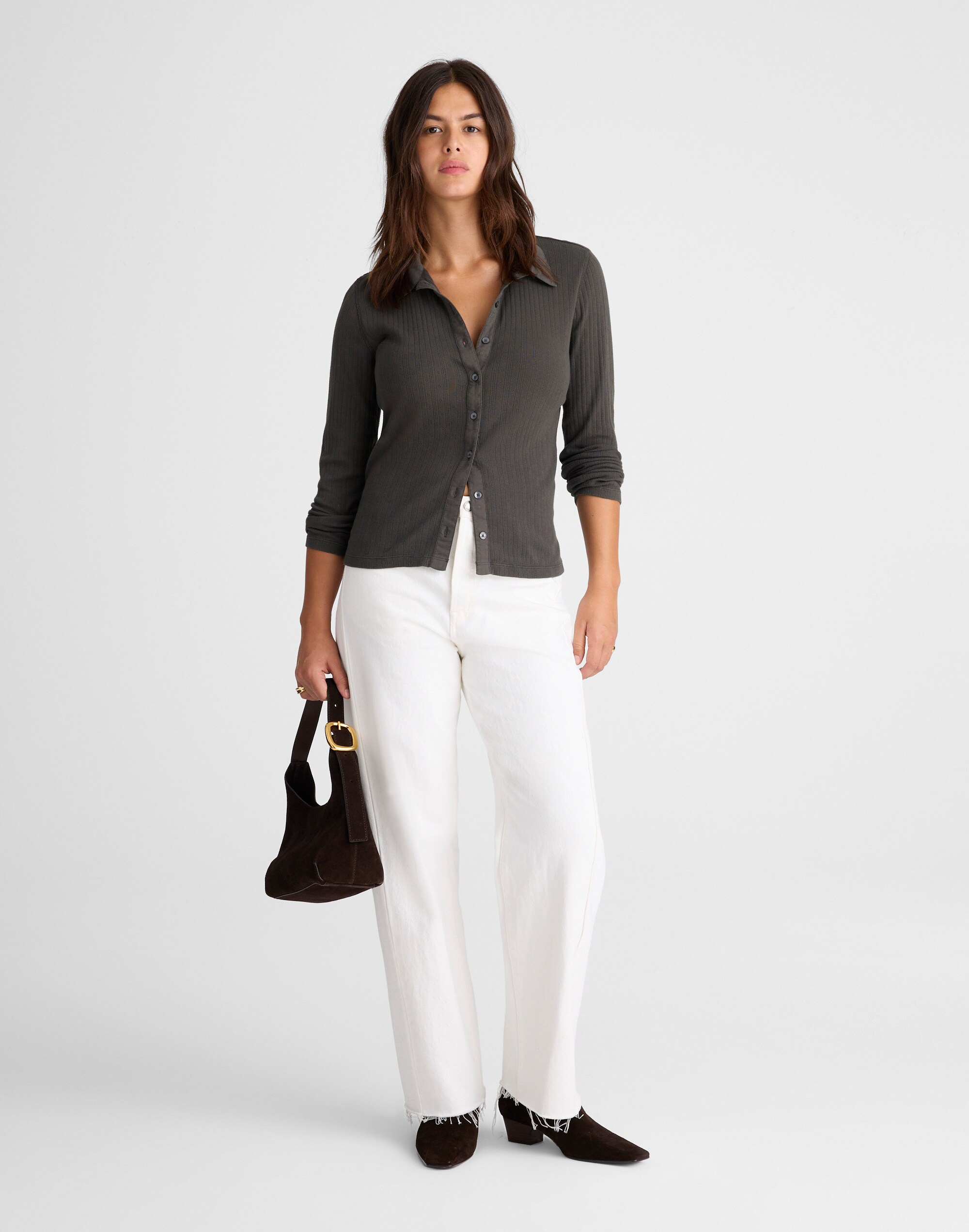 Pointelle-Knit Cardigan Top | Madewell