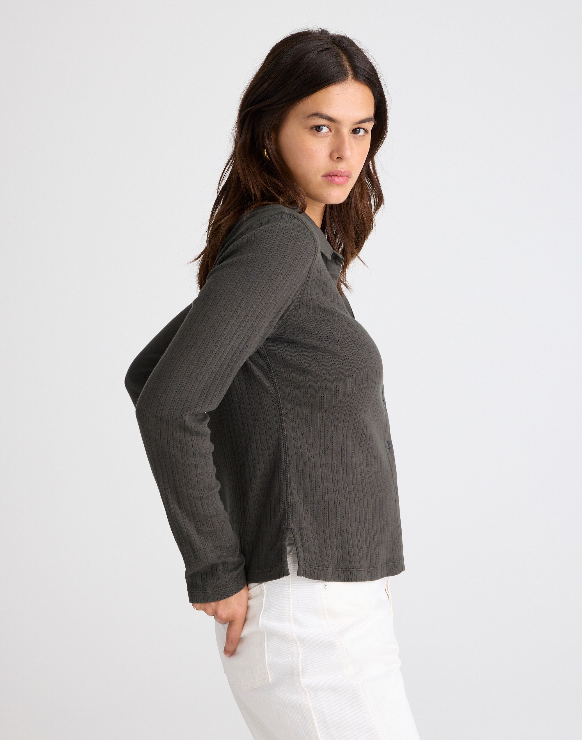 Pointelle-Knit Cardigan Top | Madewell