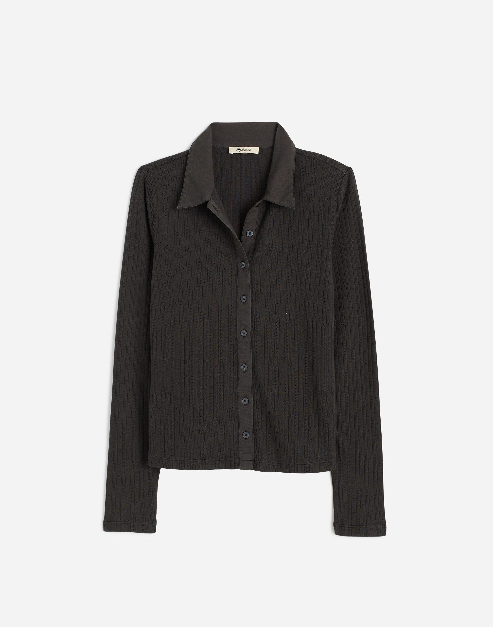 Pointelle-Knit Cardigan Top