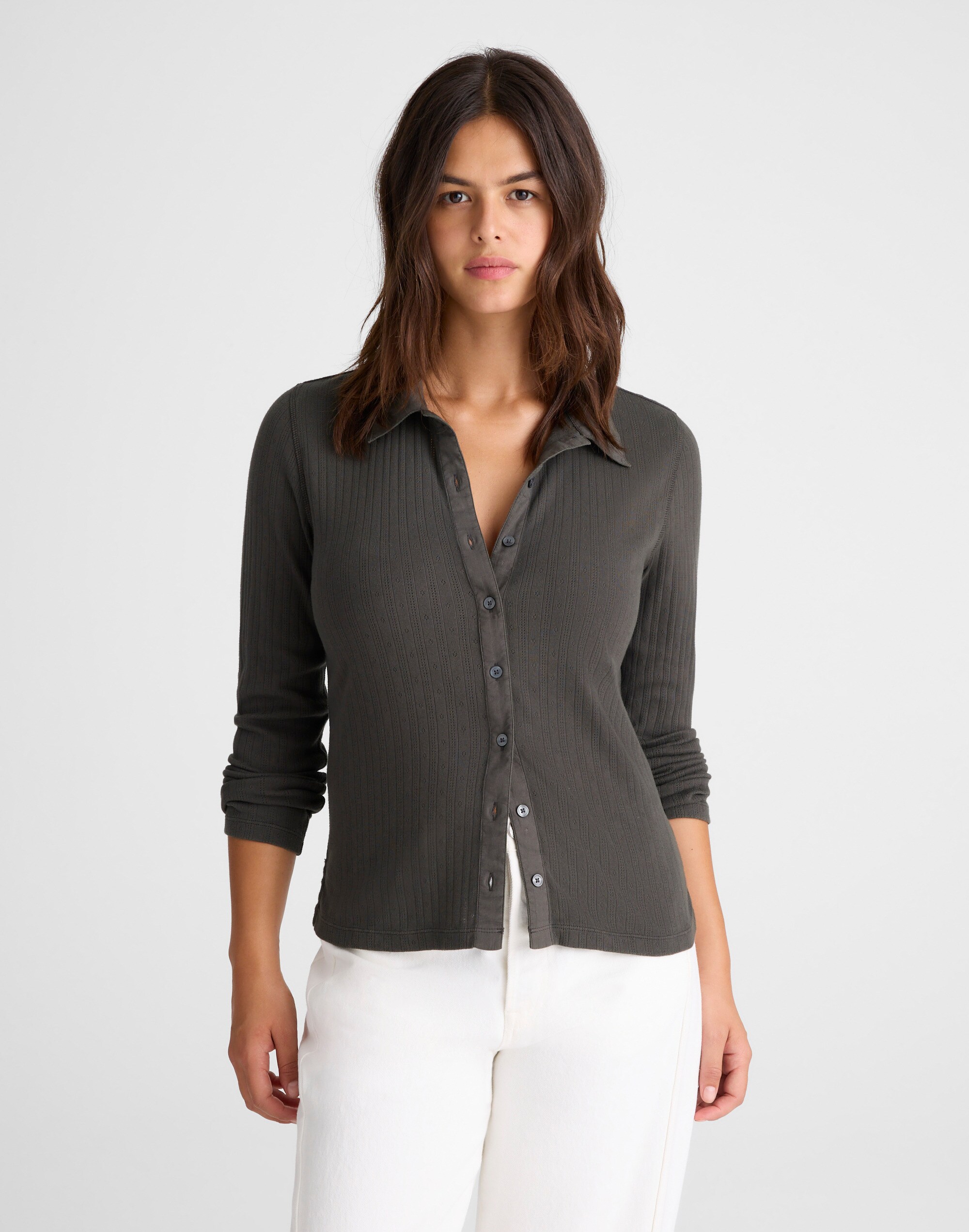 Pointelle-Knit Cardigan Top | Madewell