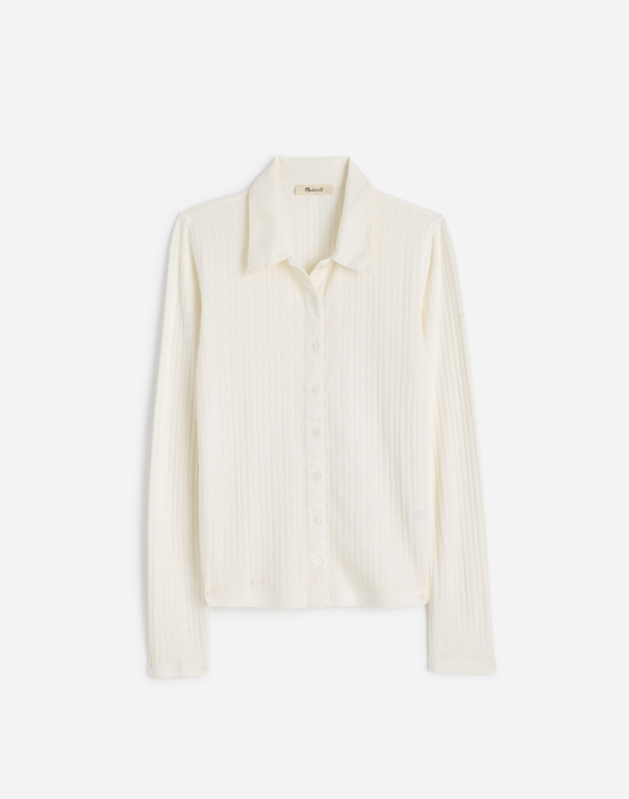 Pointelle-Knit Cardigan Top