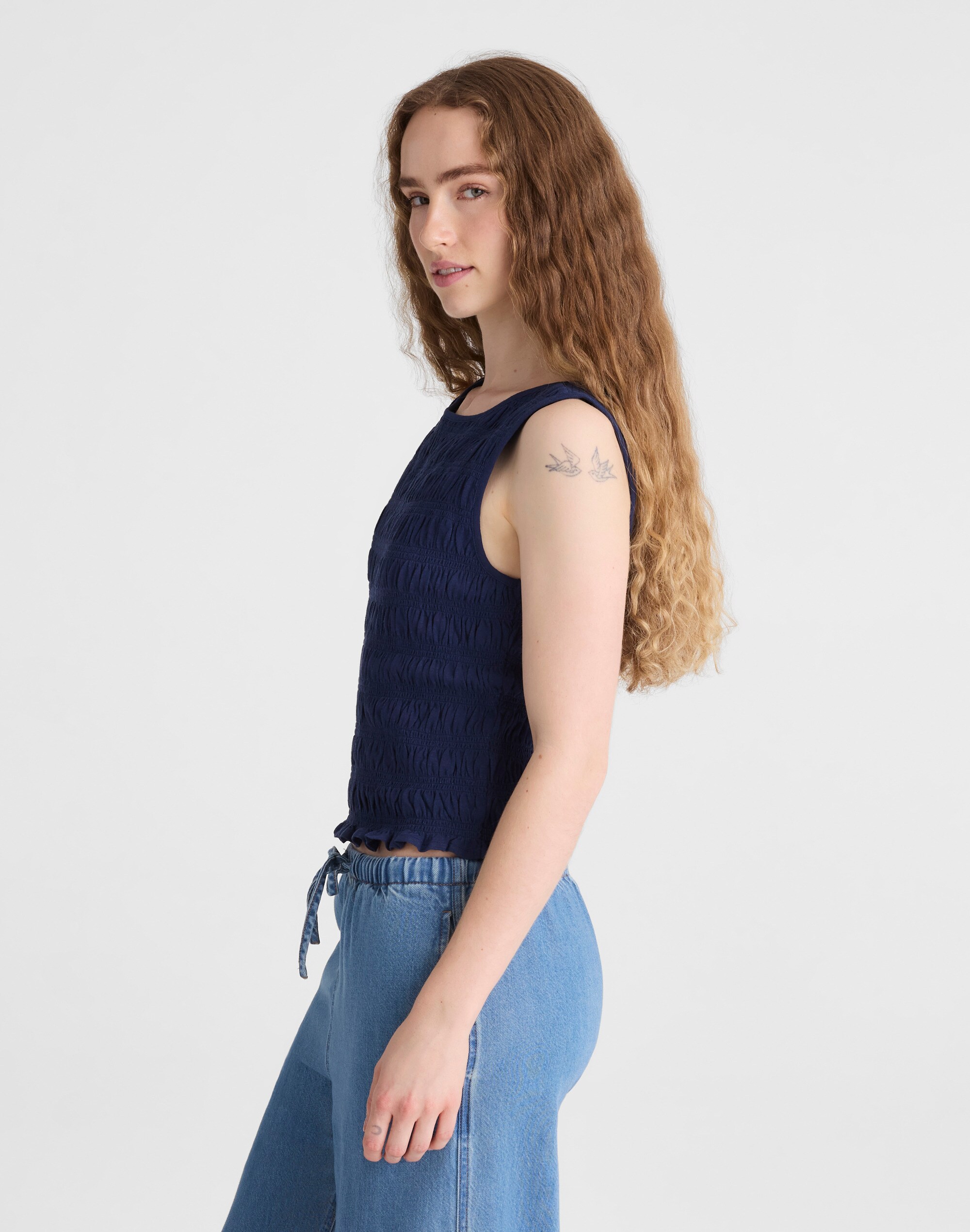 Smocked Boatneck Tank Alternate Image 3