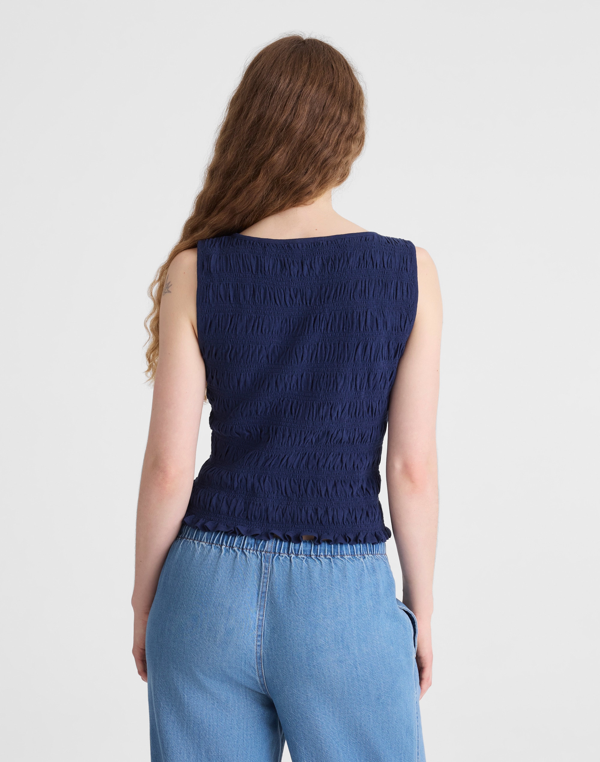 Smocked Boatneck Tank Alternate Image 4