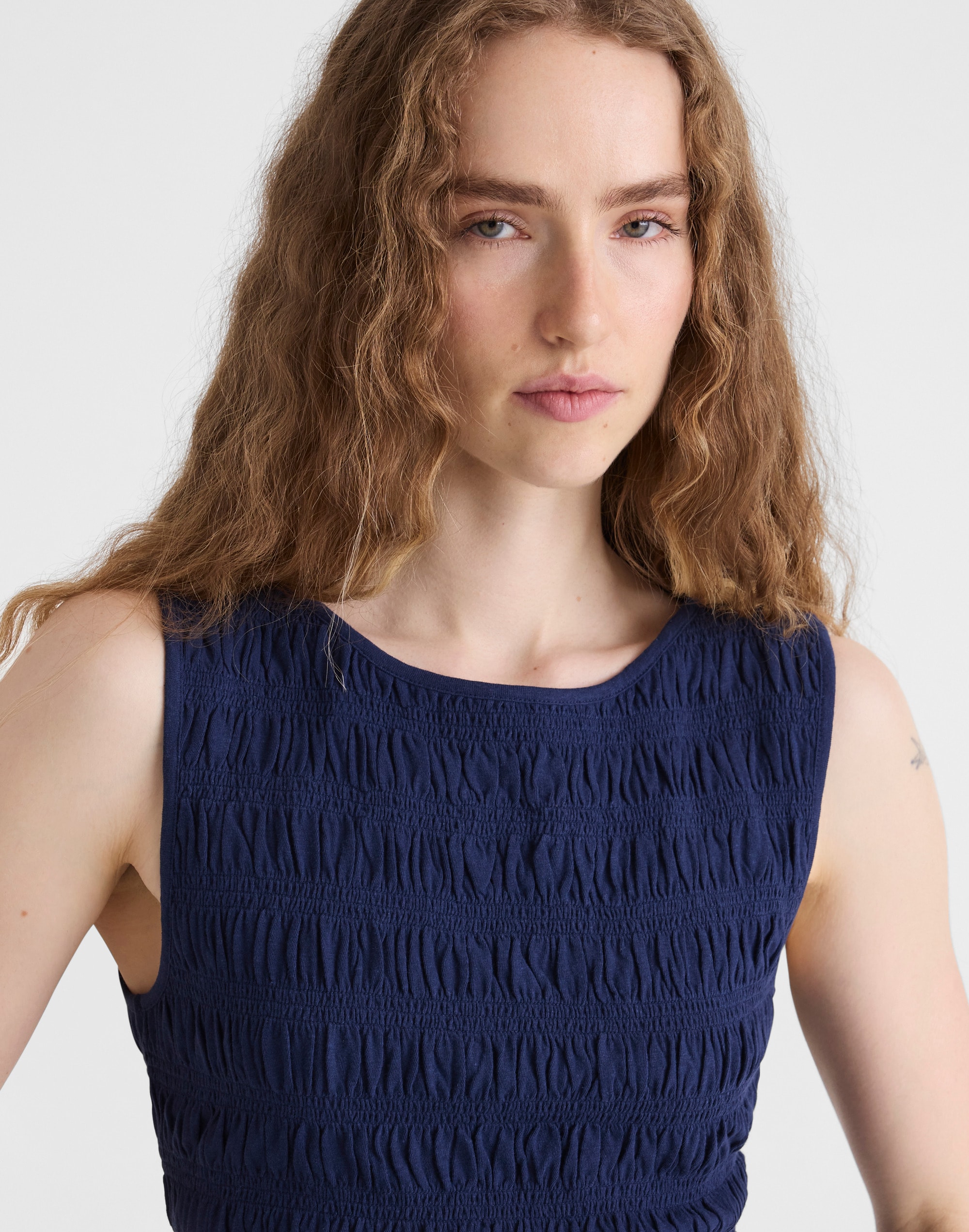 Smocked Boatneck Tank Alternate Image 5