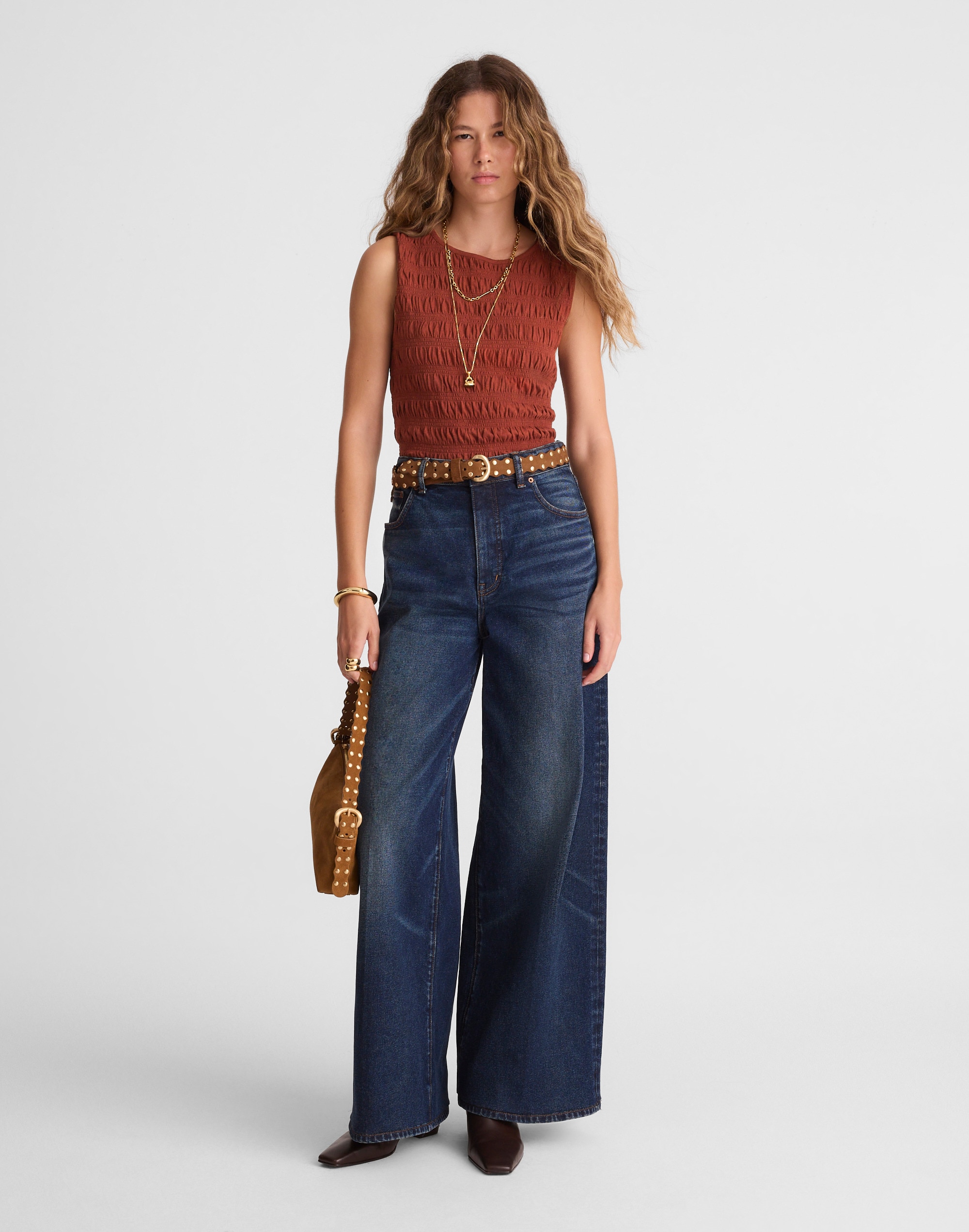 Smocked Boatneck Tank