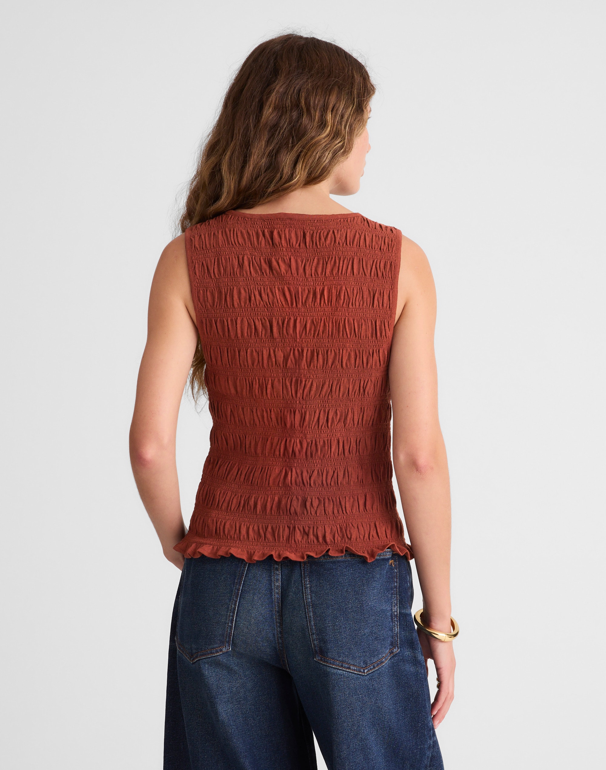 Smocked Boatneck Tank