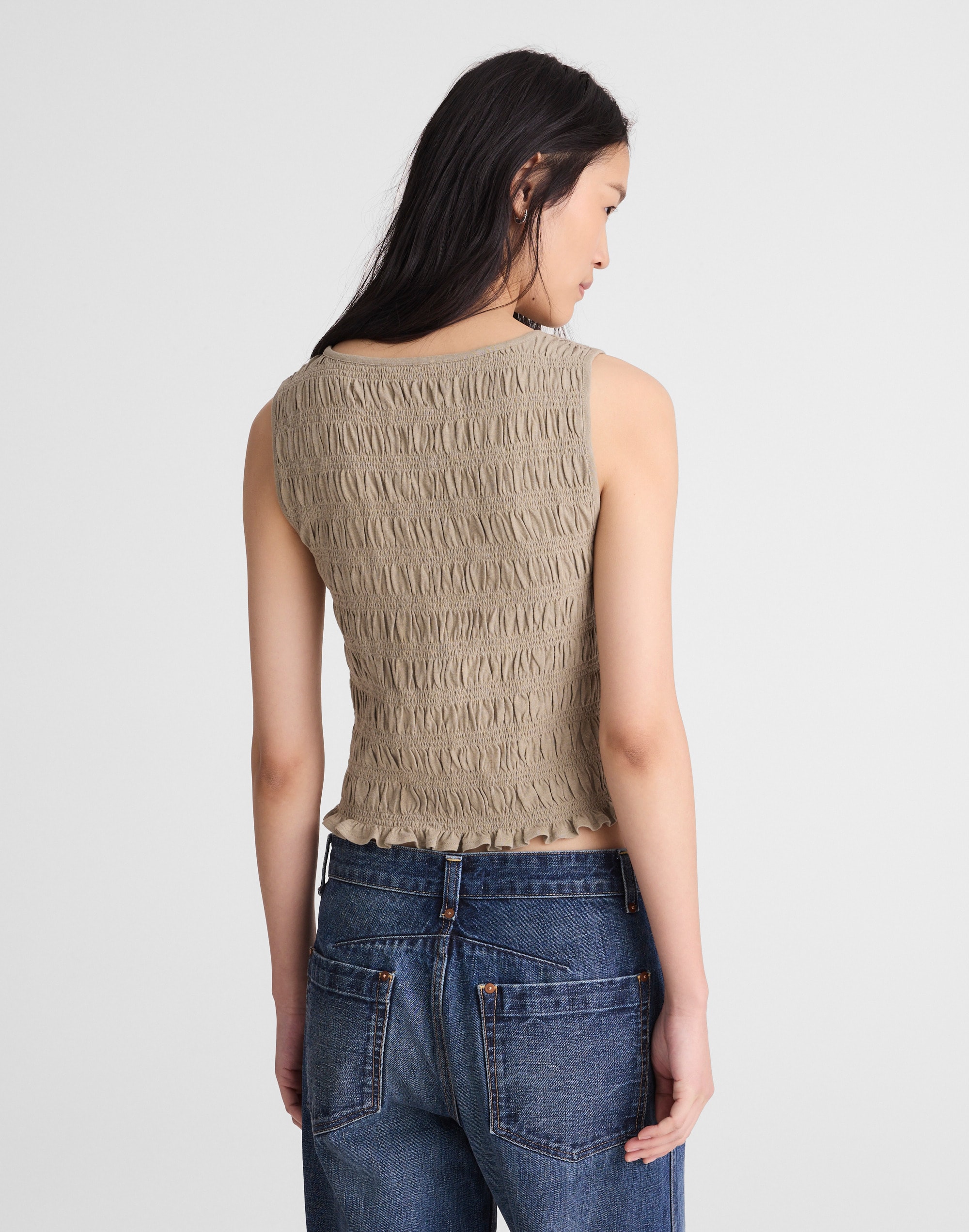 Smocked Boatneck Tank