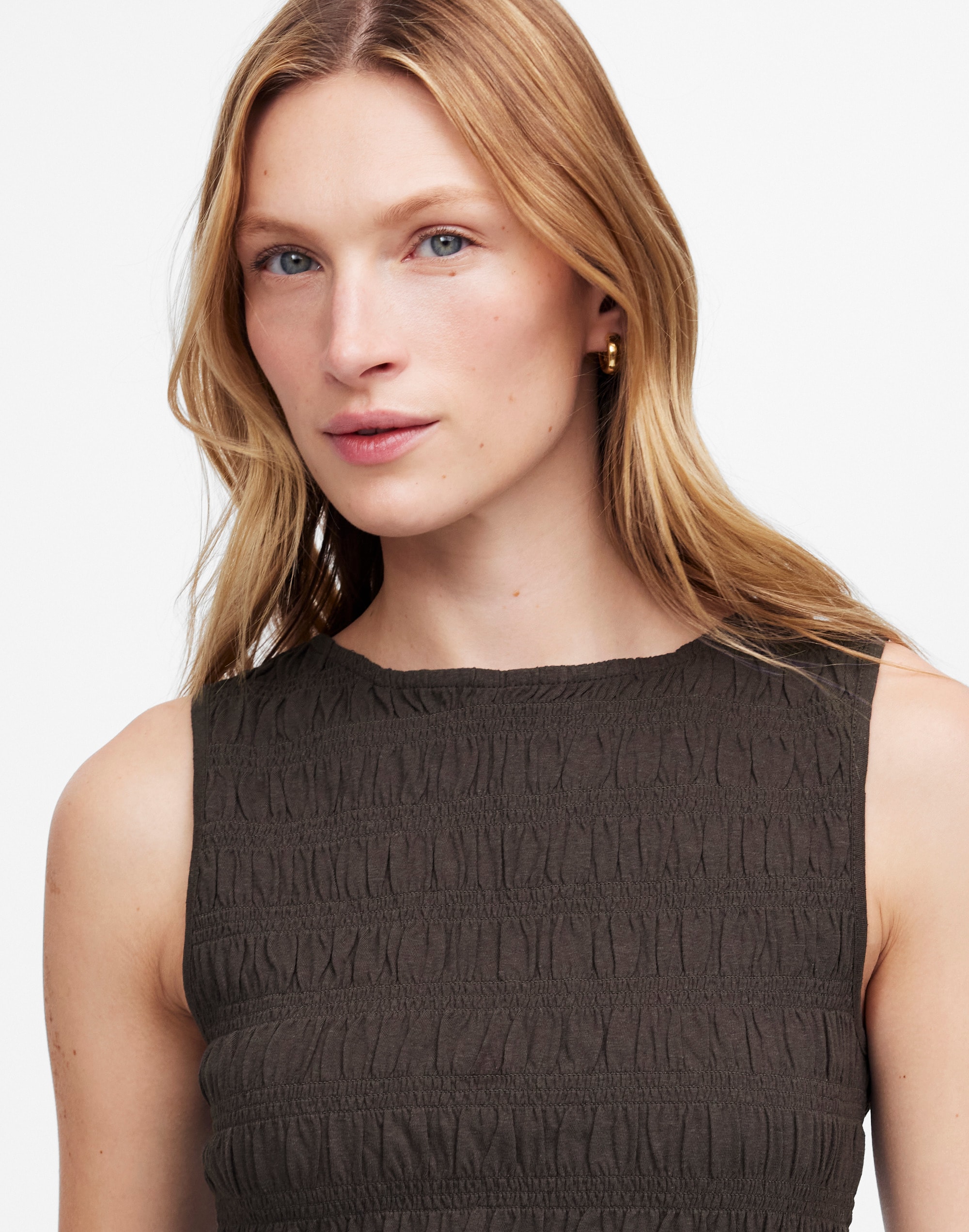 Smocked Boatneck Tank