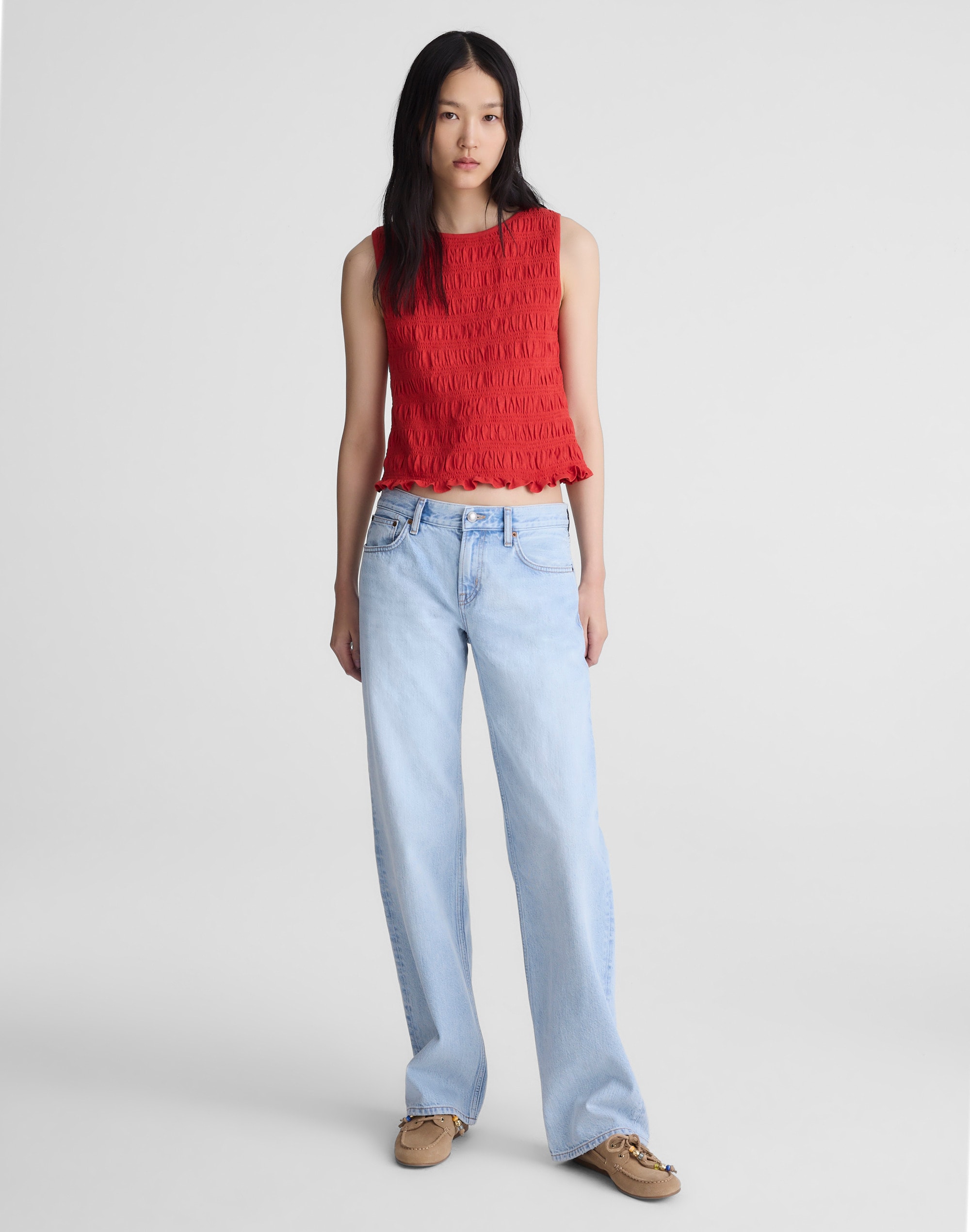 Smocked Boatneck Tank