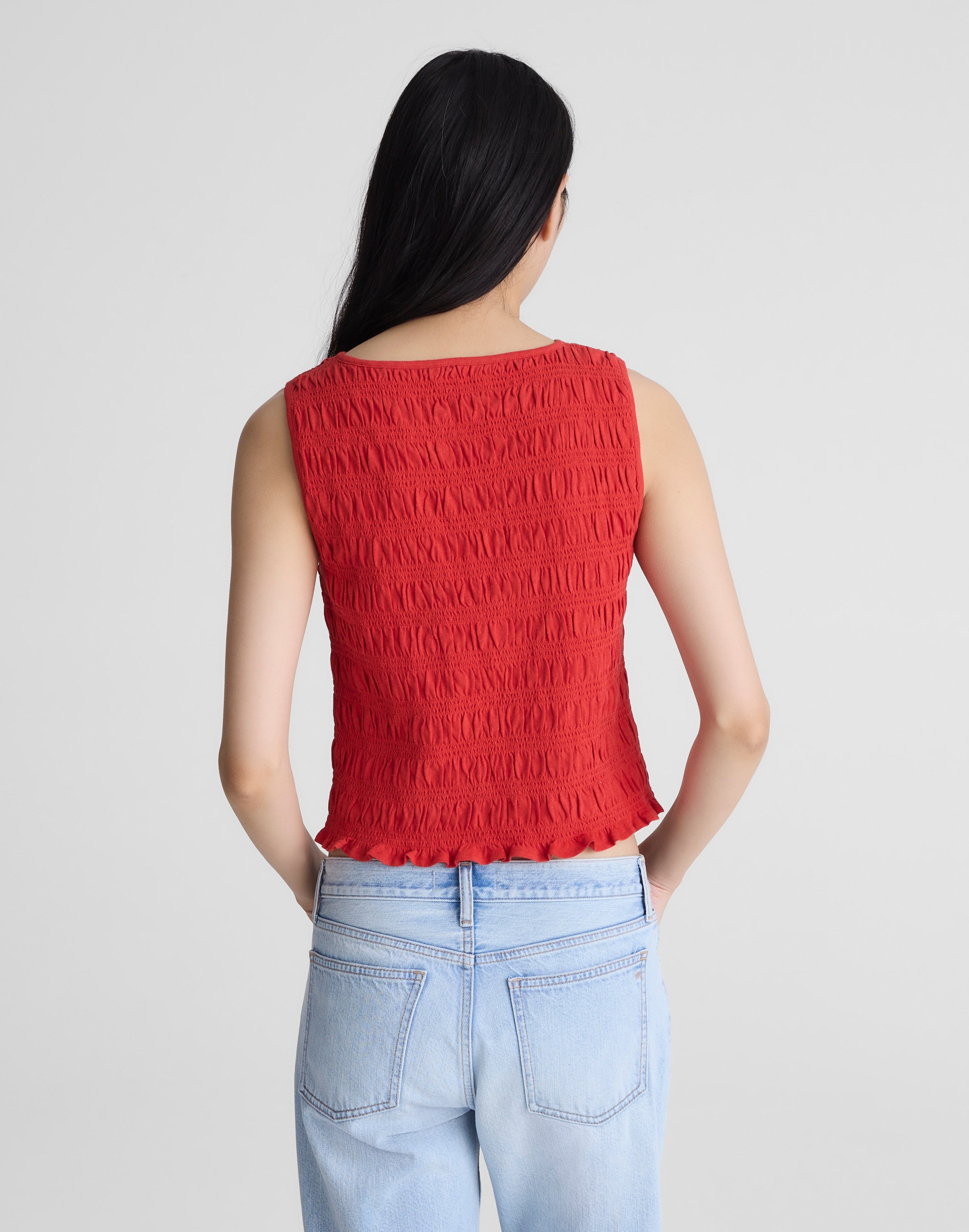 Smocked Boatneck Tank