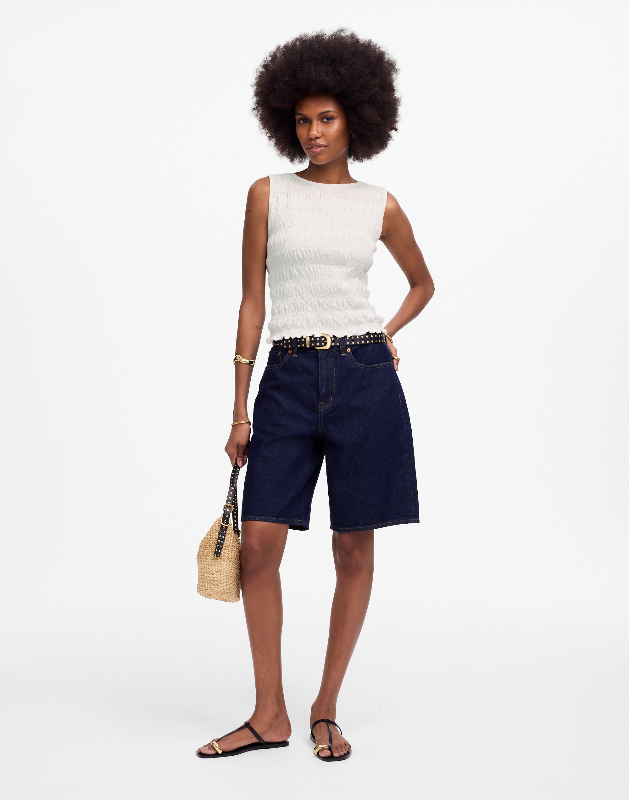 Smocked Boatneck Tank Alternate Image 1