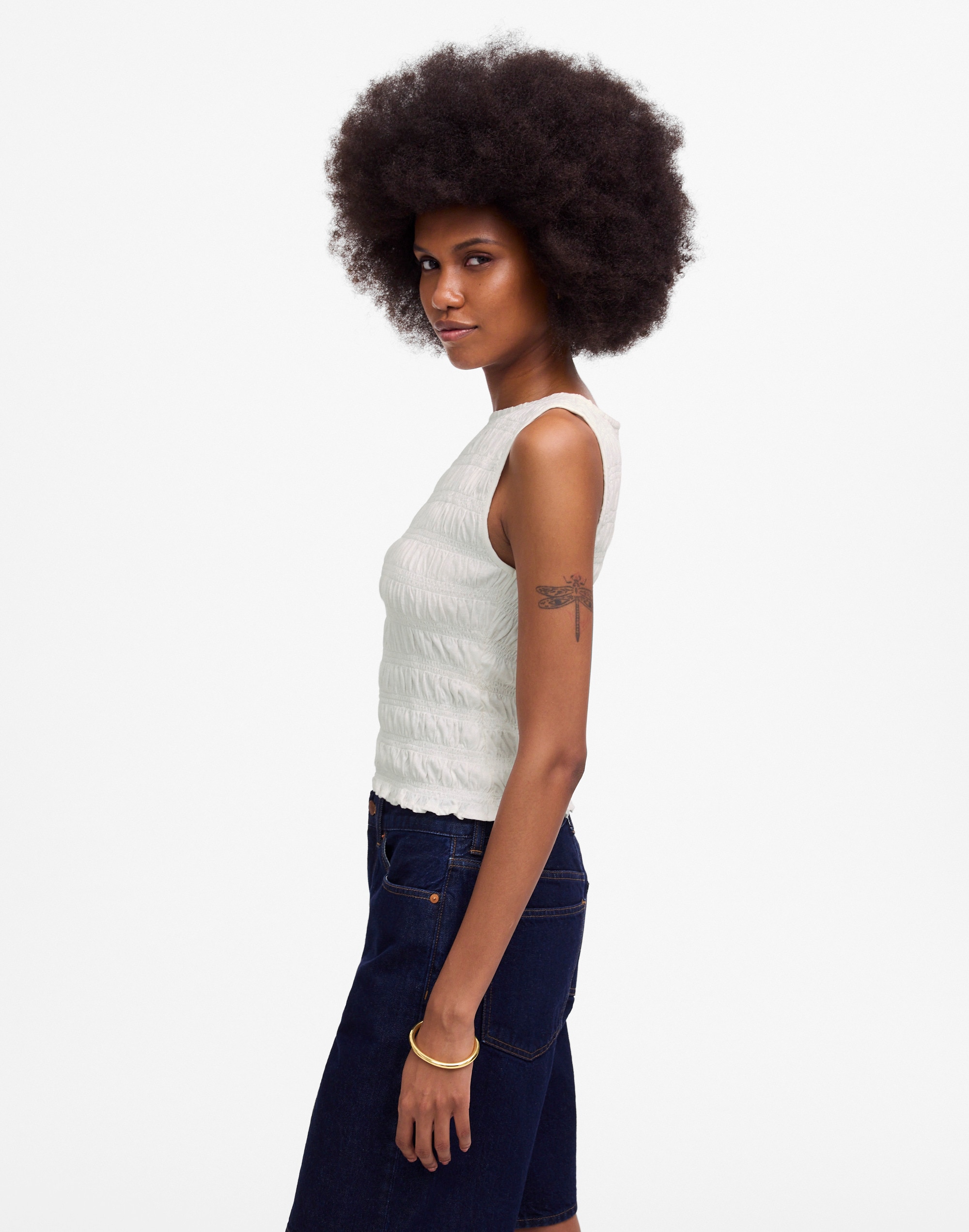 Smocked Boatneck Tank Alternate Image 3