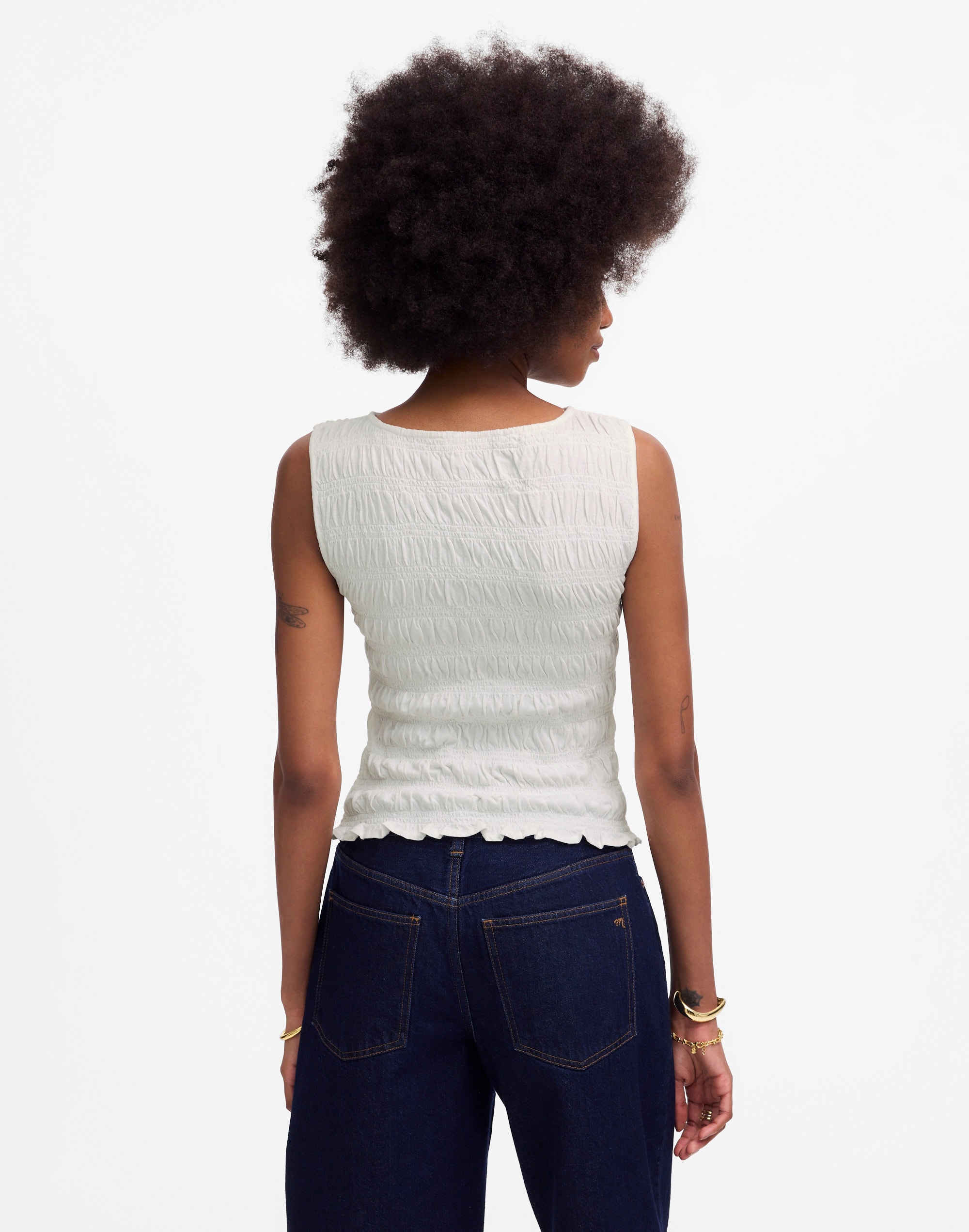 Smocked Boatneck Tank Alternate Image 4