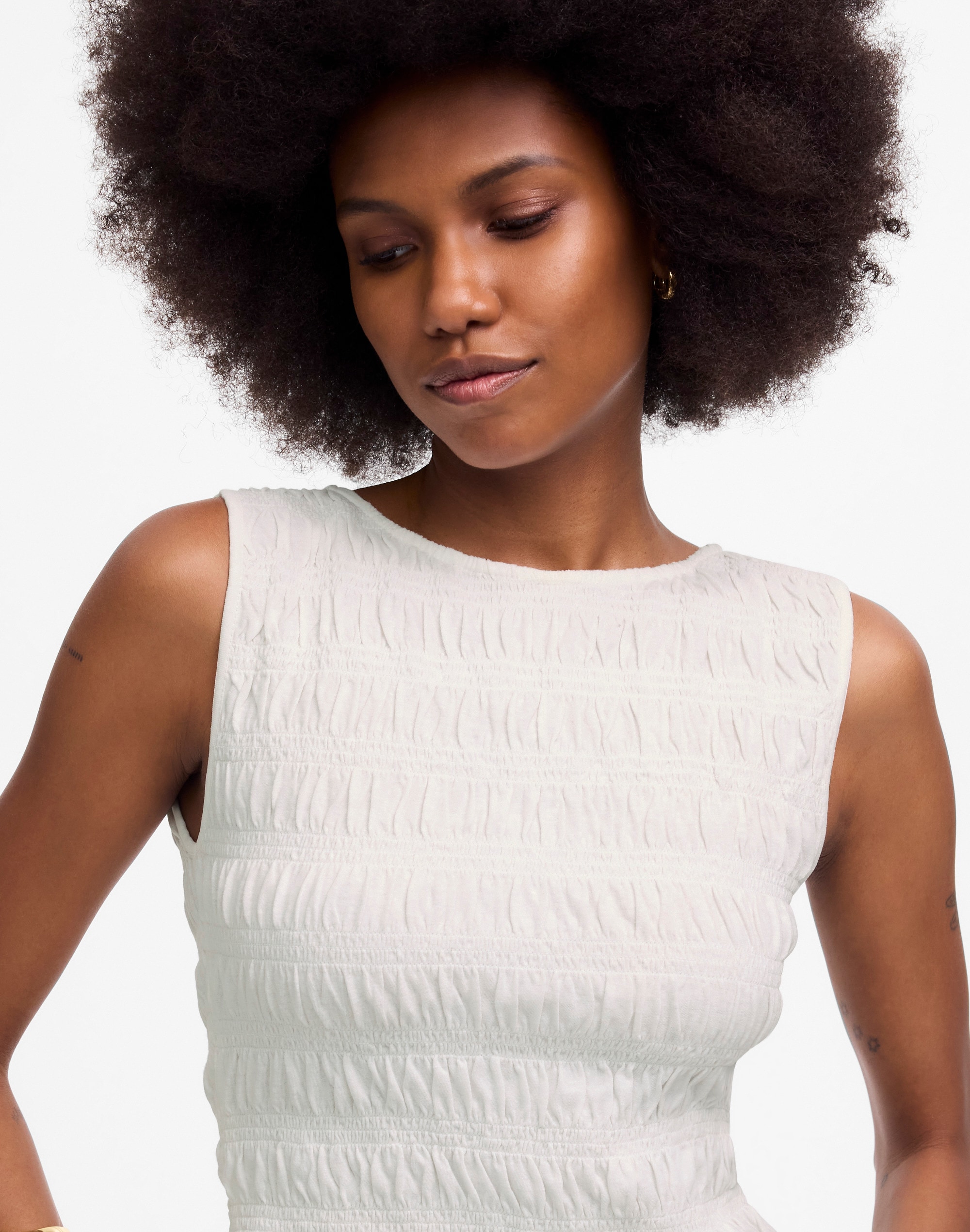 Smocked Boatneck Tank Alternate Image 5