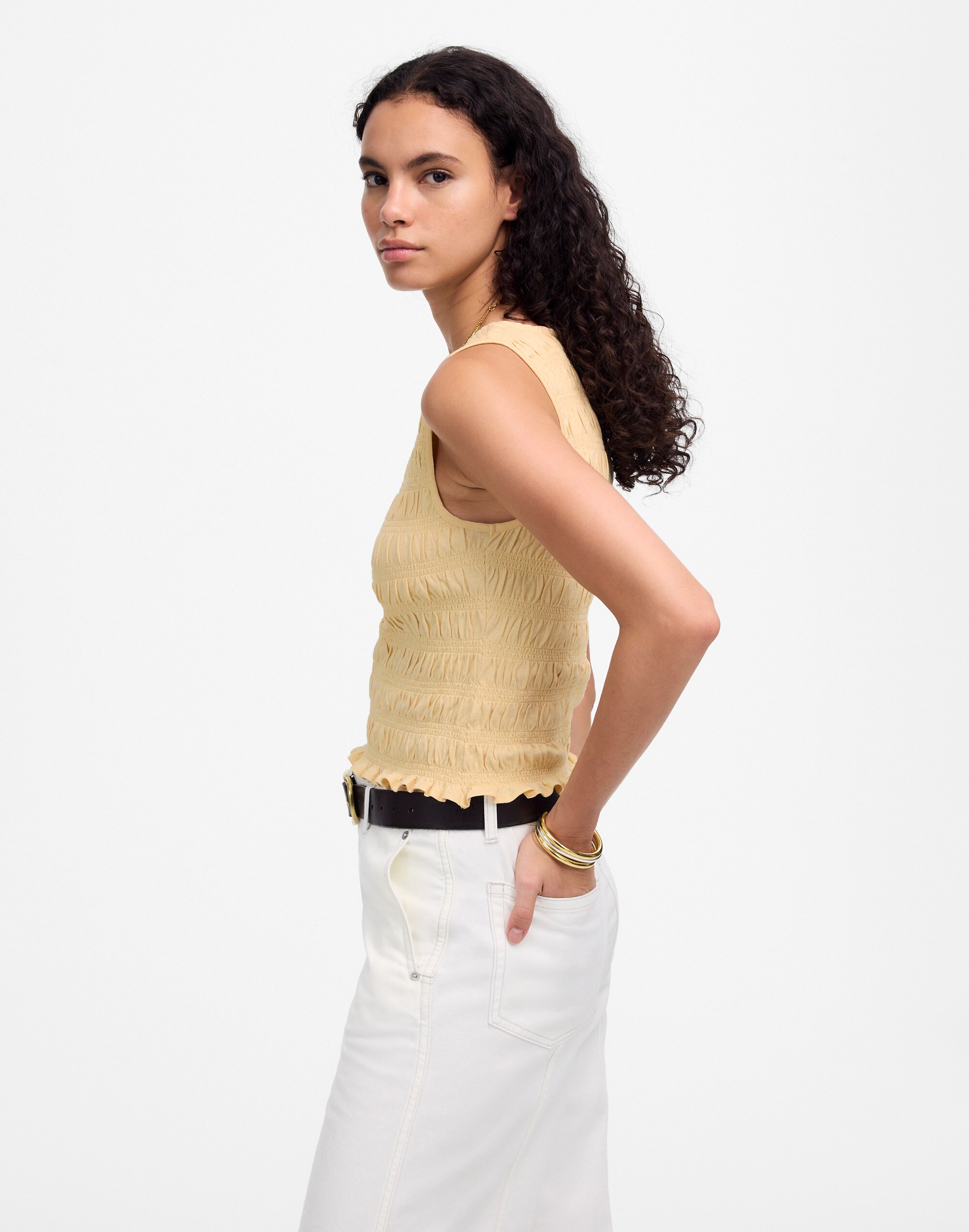 Smocked Boatneck Tank | Madewell