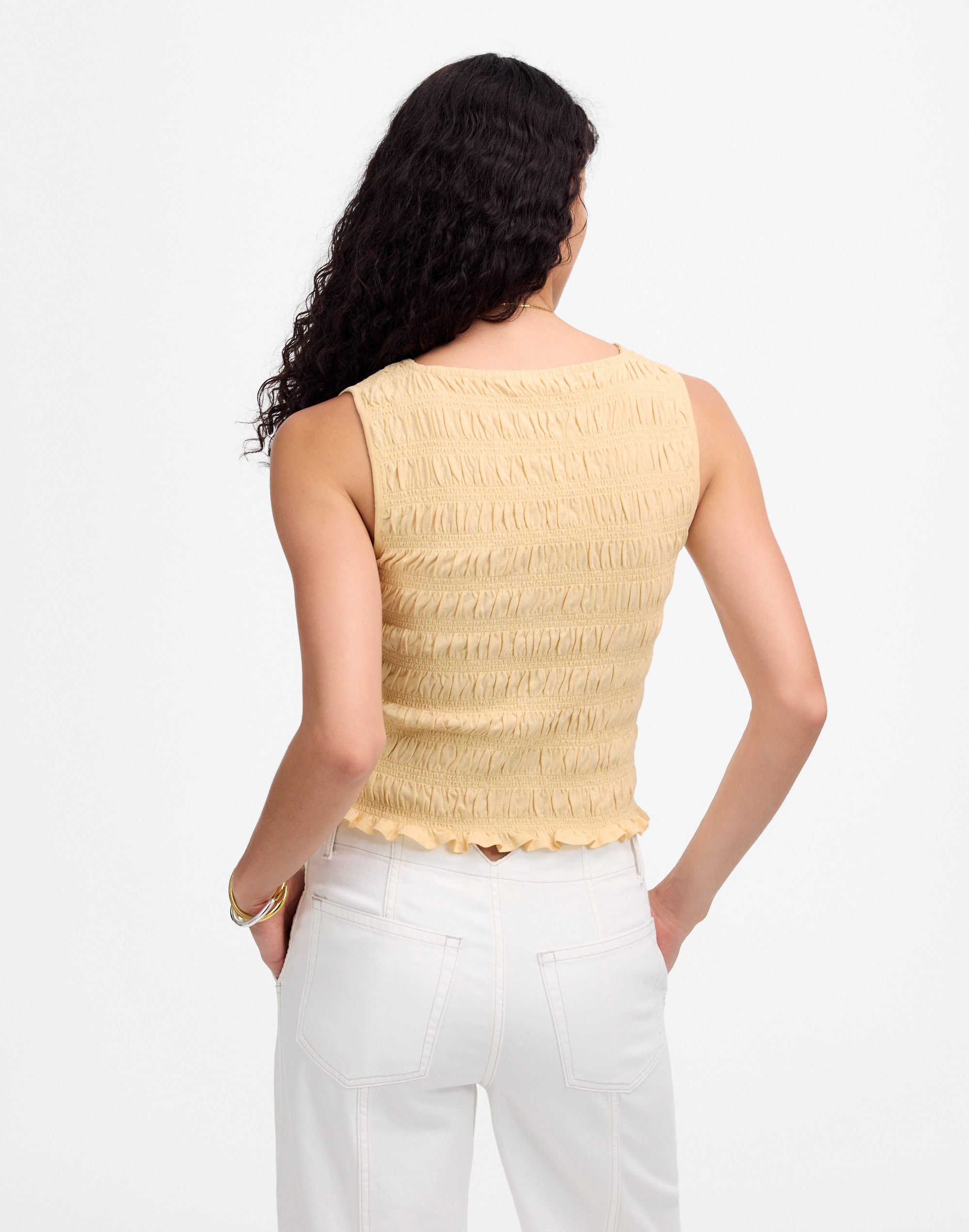 Smocked Boatneck Tank | Madewell