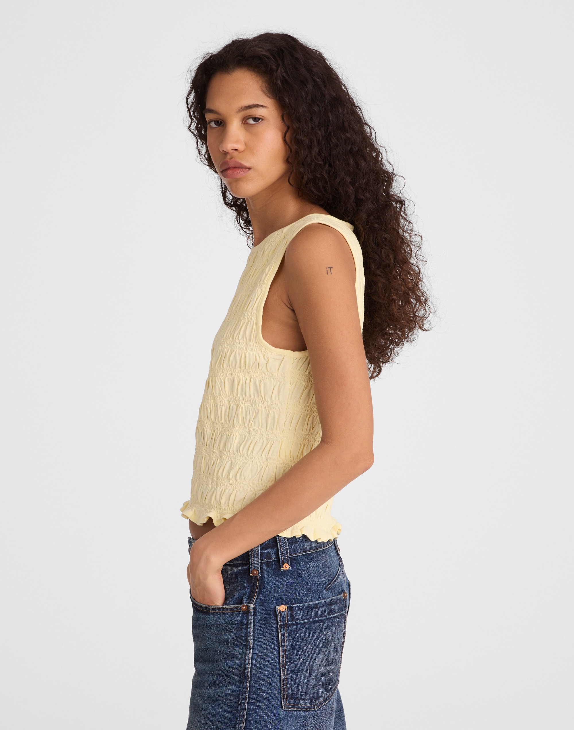 Smocked Boatneck Tank