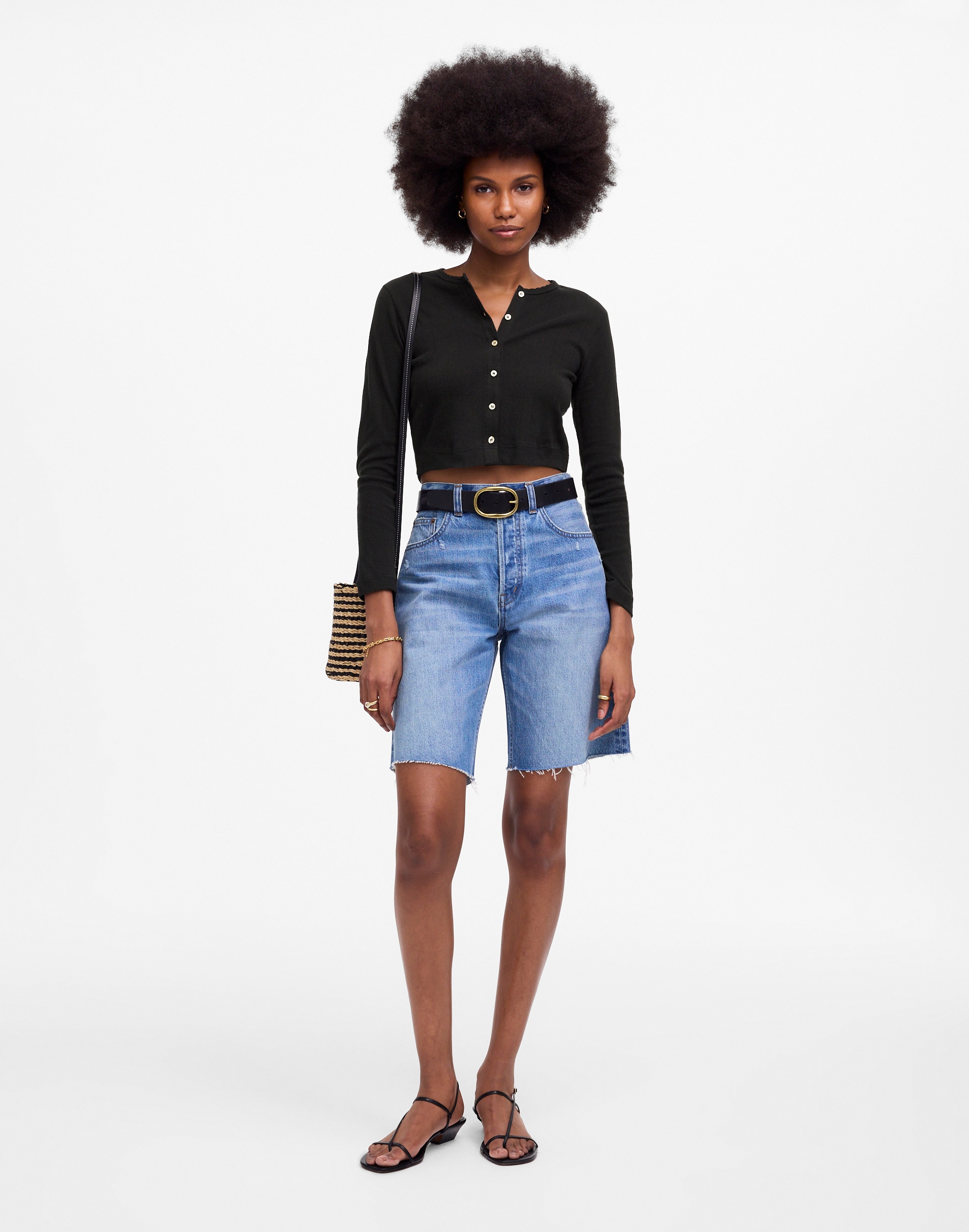 leset pointelle crop cardigan