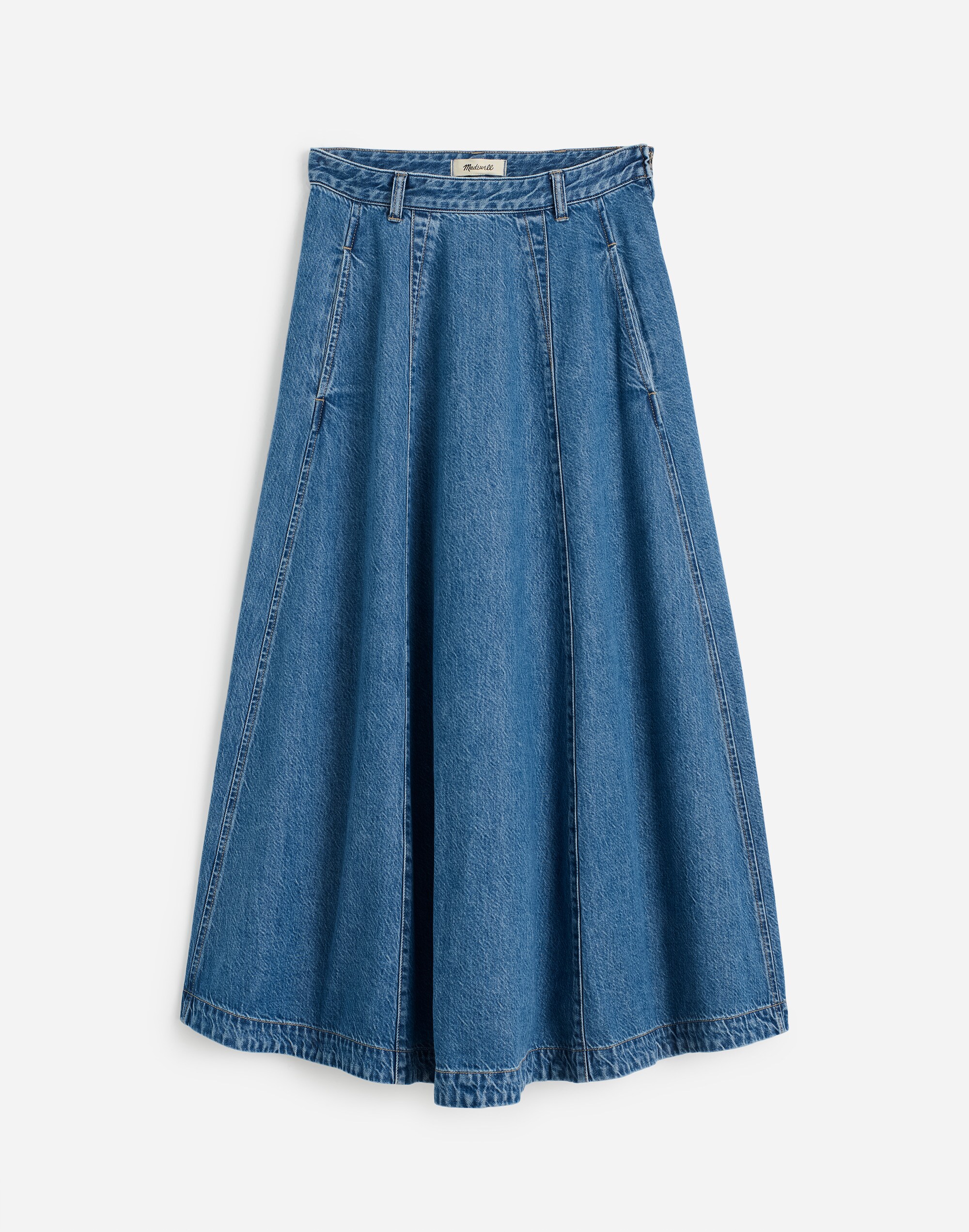 Plus Midi Skirt in Robertson Wash: Airy Denim Edition