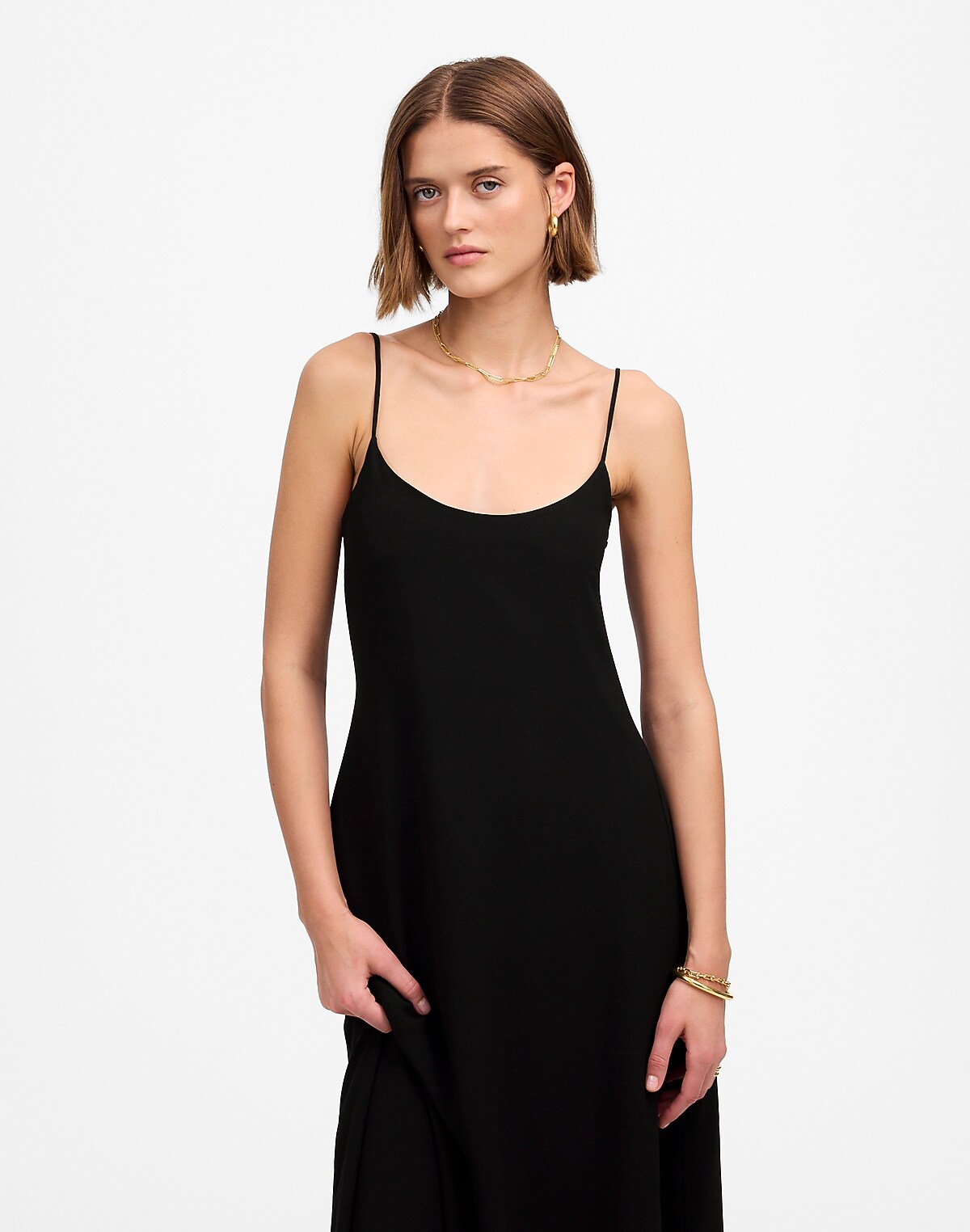 LESET Ari Scoopneck Maxi Tank Dress